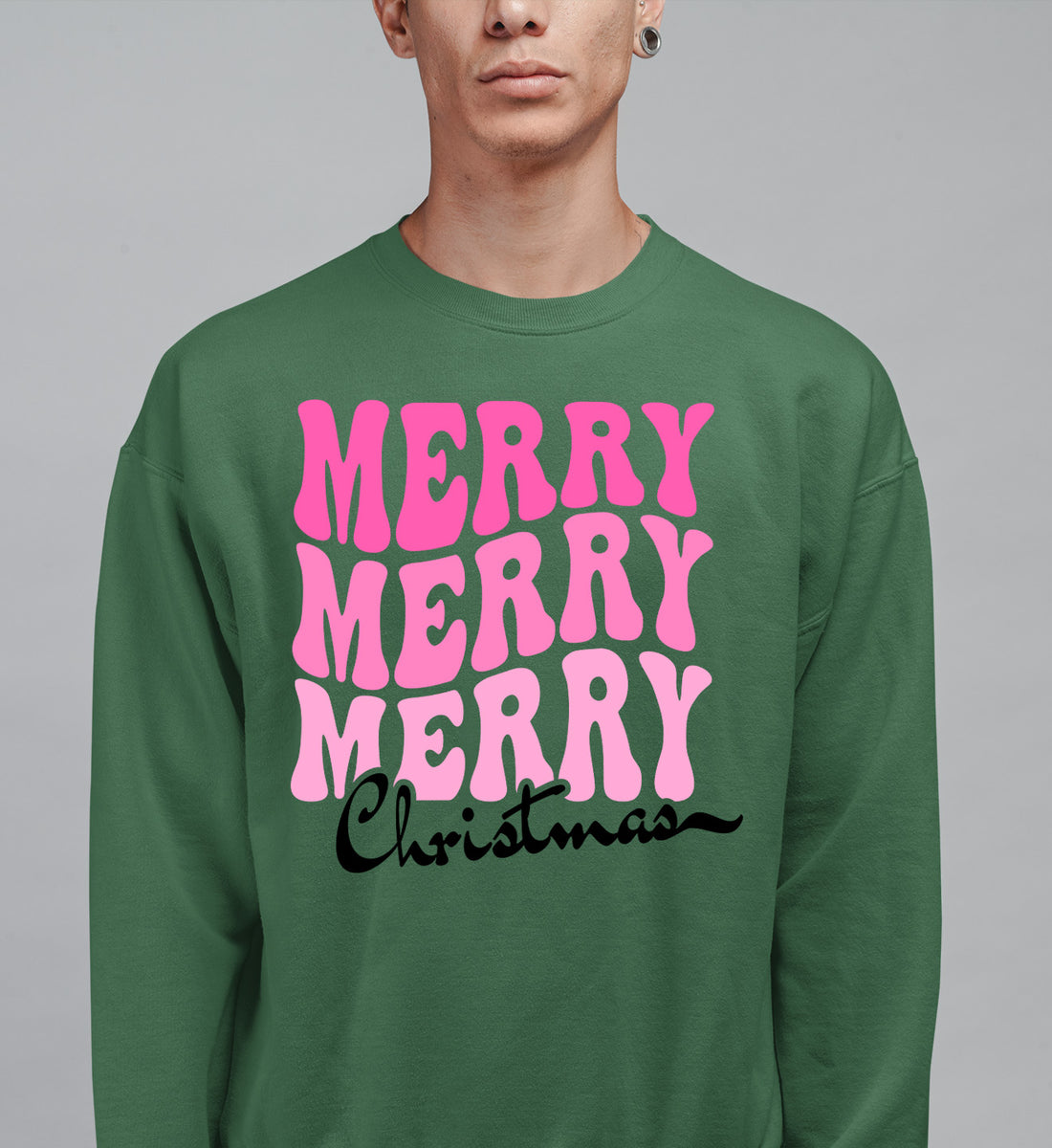 Merry Merry Merry Christmas - Handmade Keepsake Gift for Cozy Festive Cheer Sweatshirt