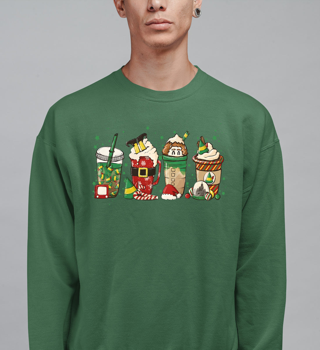 Milkshake Christmas Scene Festive Holiday Flavor Mood for Seasonal Cheer and Warm Winter Moments Sweatshirt