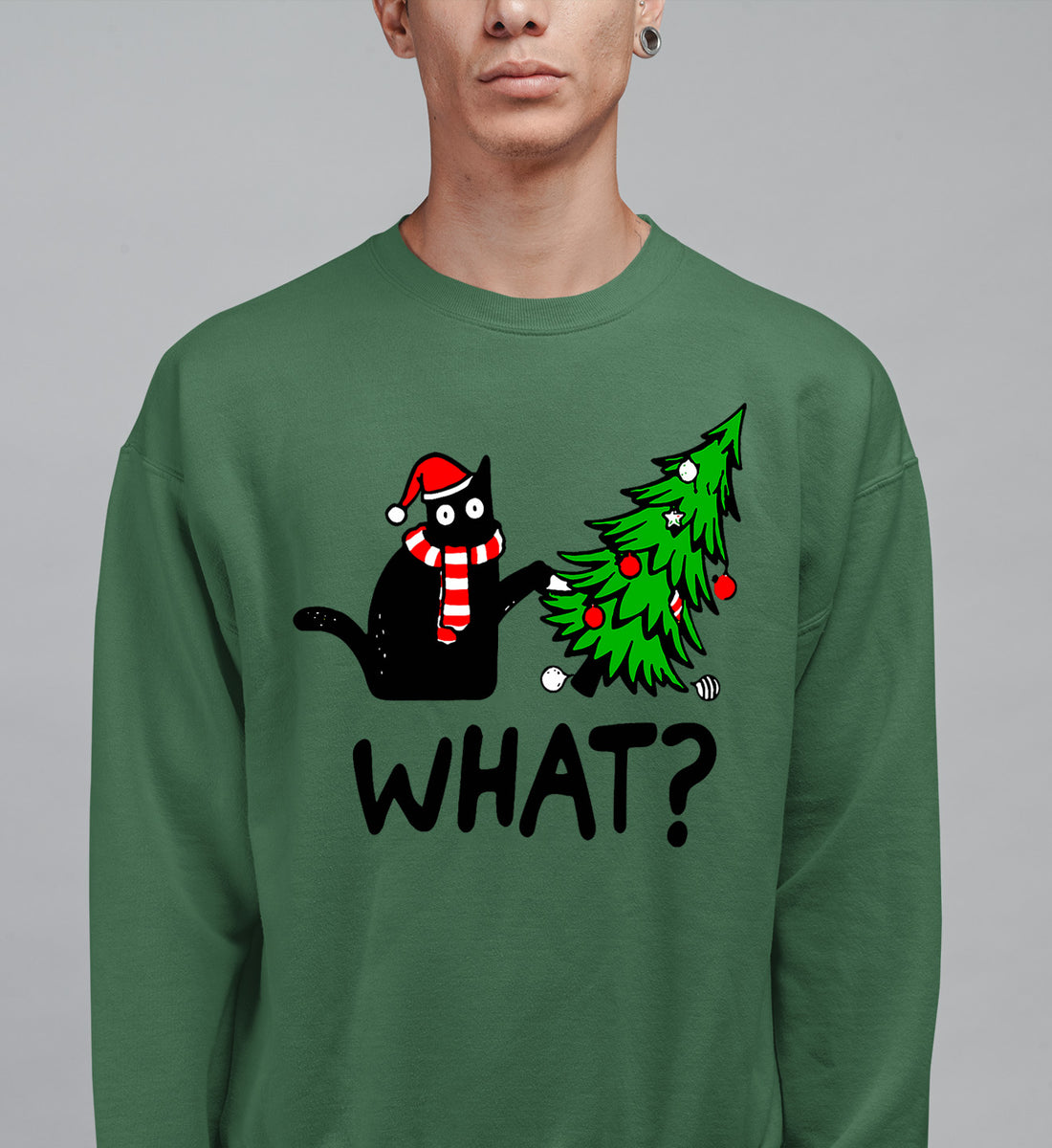 What Cat Says at Christmas - Funny Kitty Gift for Cat Lovers, Holiday Humor, Whiskers & Paws, Cozy Christmas Cheer Sweatshirt