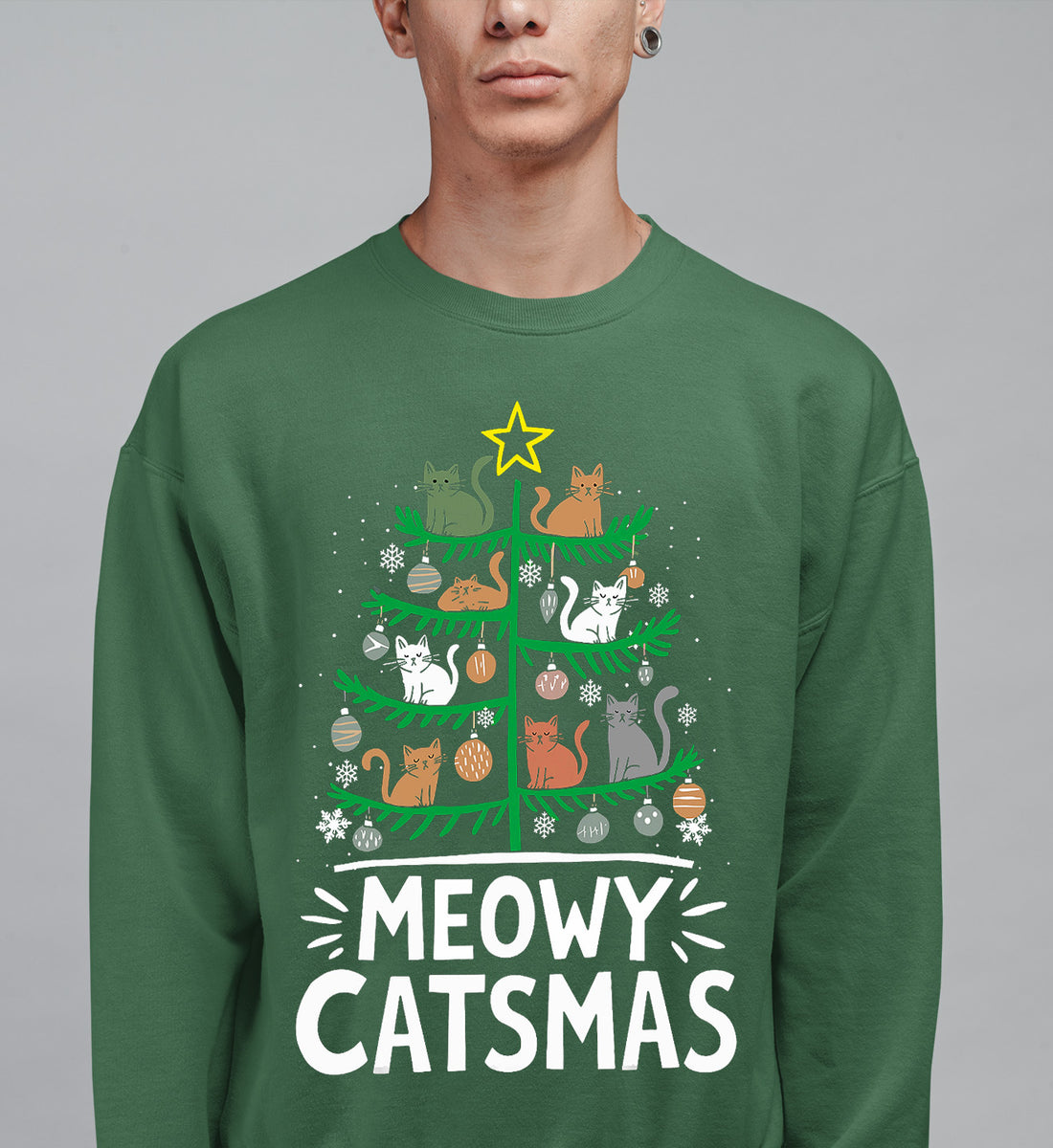 Meowy Catmas Tree - Festive Christmas Gift for Cat Lovers, Holiday Keepsake Sweatshirt