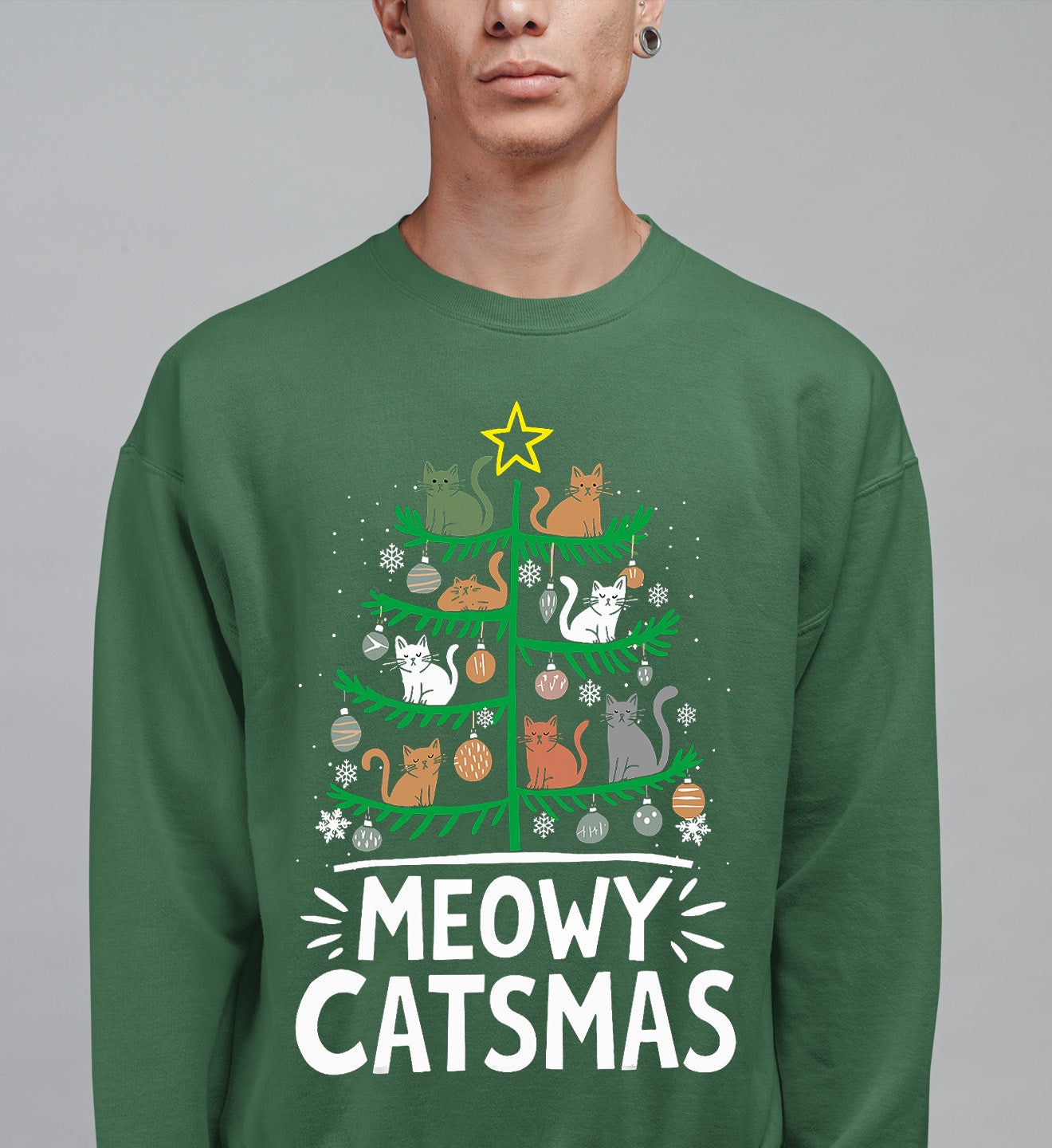 Meowy Catmas Tree - Festive Christmas Gift for Cat Lovers, Holiday Keepsake Sweatshirt
