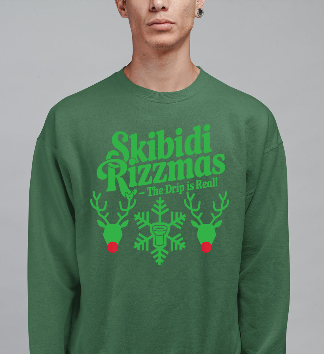 Skibidi Rizzman Christmas Character - Festive Holiday Cheer for Fans, Whimsical Seasonal Gift Idea Sweatshirt