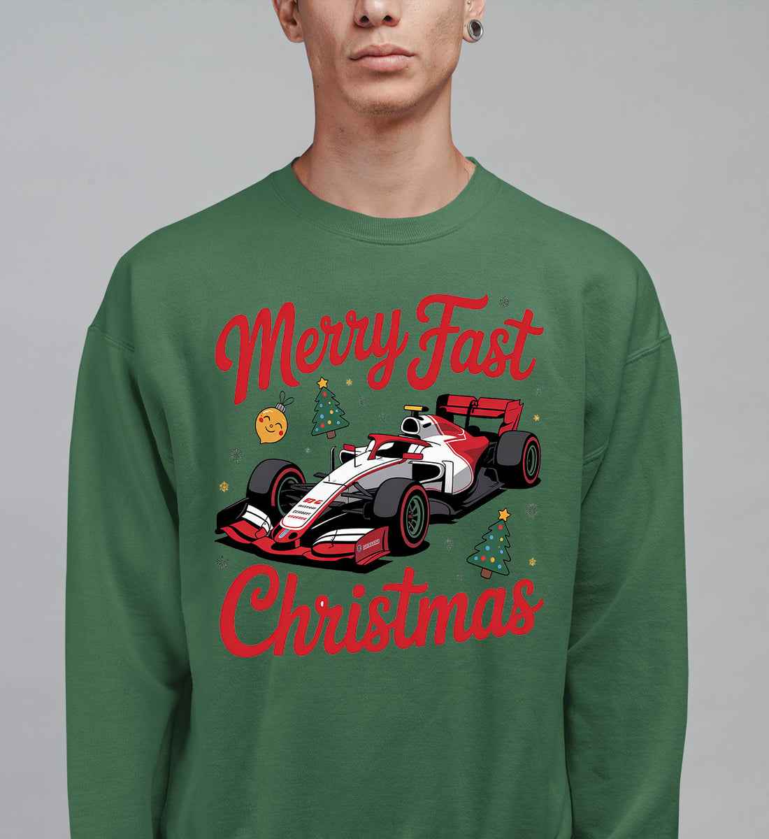 Merry Fast Christmas - Festive Holiday Theme for Winter Wear, Cozy Red & Green Vibes, Seasonal Gift Idea Sweatshirt