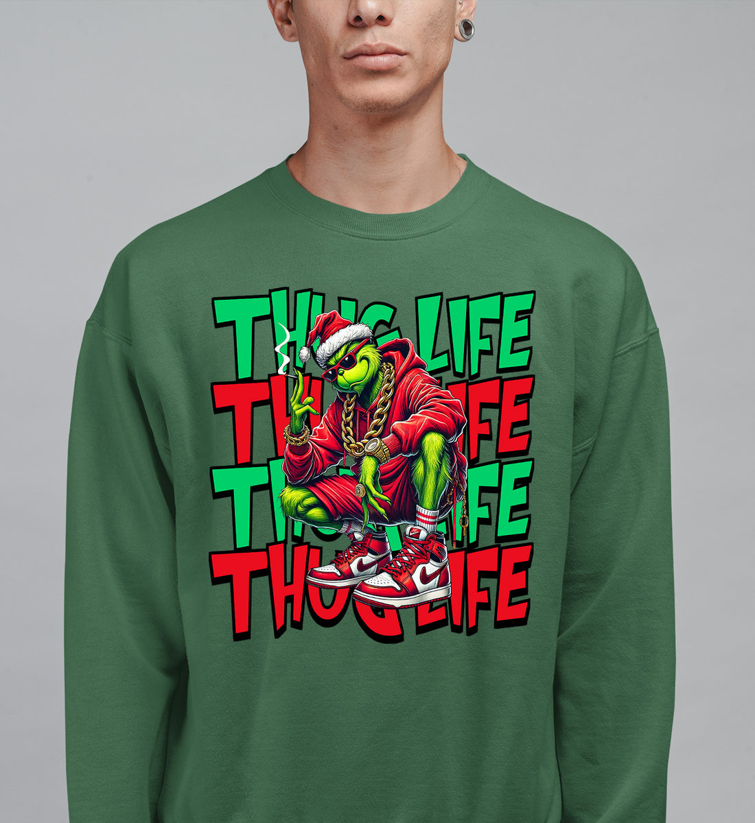 Christmas Thug Life x3 Graphic Artwork – Festive Holiday Humor for the Season Sweatshirt
