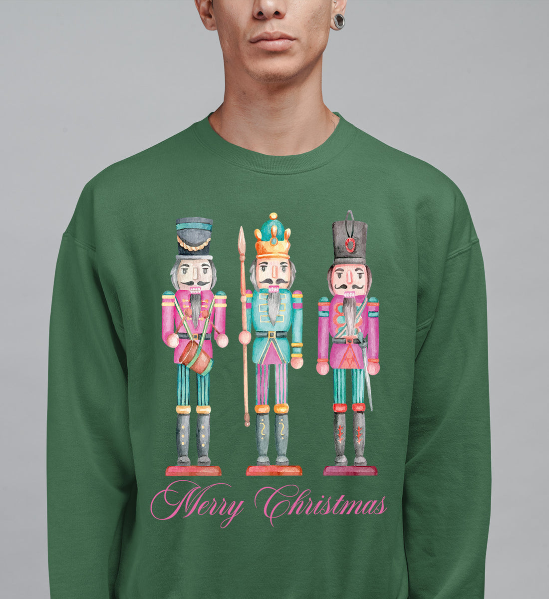 Merry Christmas Statues - Handcrafted Resin Figures for Holiday Collectibles and Display Sweatshirt