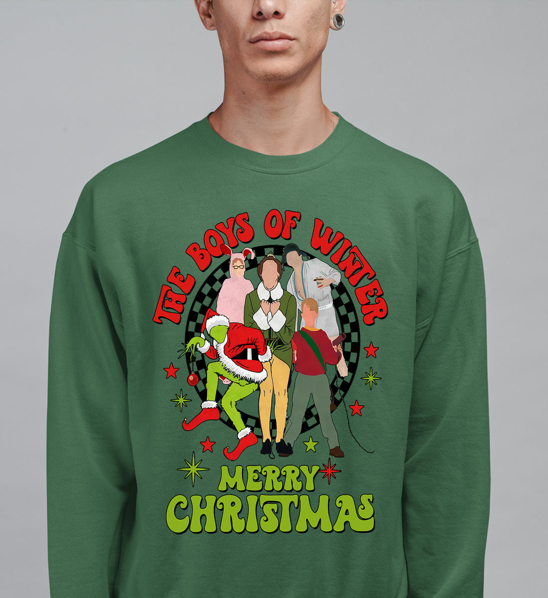 The Boys of Winter - Festive Christmas Theme for Him, Snowy Night Spirit, Holiday Gift Idea Sweatshirt
