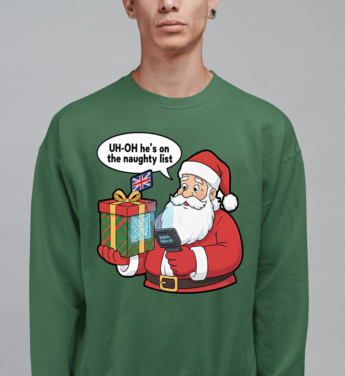Digital ID Christmas Theme, Festive Identity Template, Holiday Branding Mockup, Editable Badge for Seasonal Greetings Sweatshirt