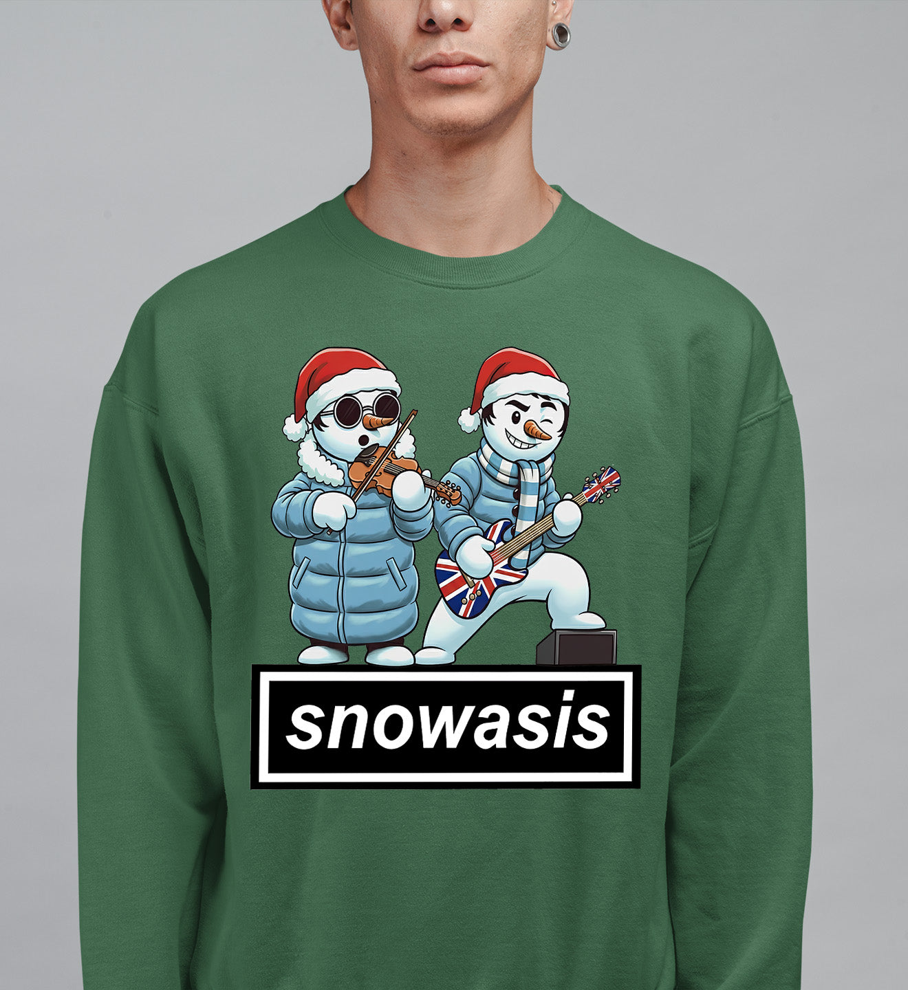 Snowasis Guitar and Violin Christmas Theme - Festive Gift for Music Lovers, Holiday Cheer, Unique Seasonal Accessory Sweatshirt