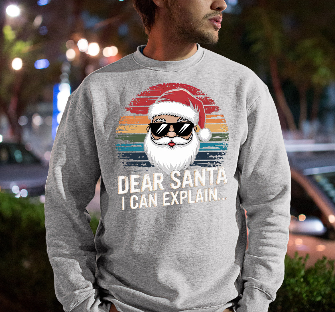 Dear Santa I Can Explain - Funny Christmas Gift Quote for Holiday Cheer & Santa Humor Sweatshirt
