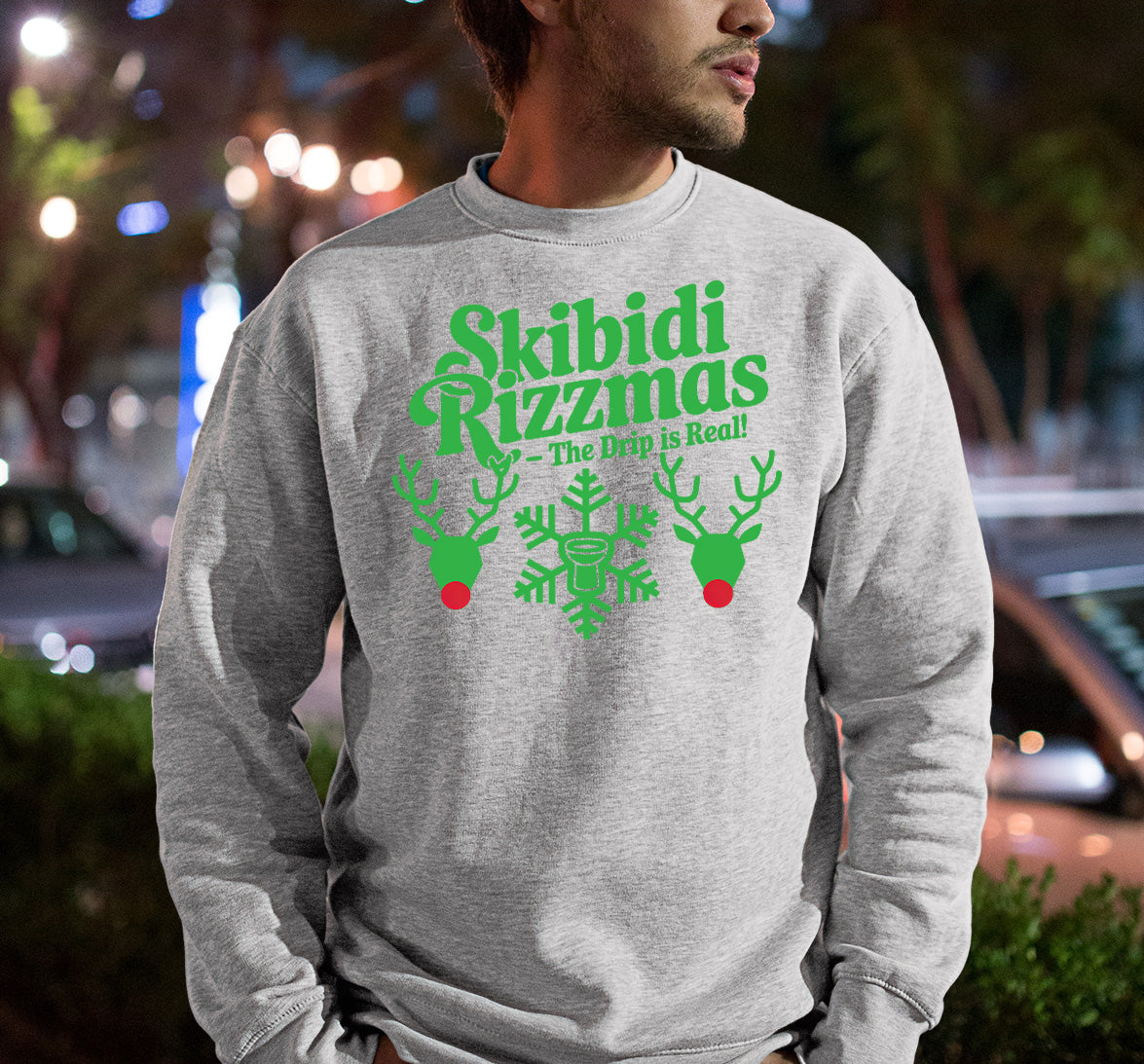 Skibidi Rizzman Christmas Character - Festive Holiday Cheer for Fans, Whimsical Seasonal Gift Idea Sweatshirt