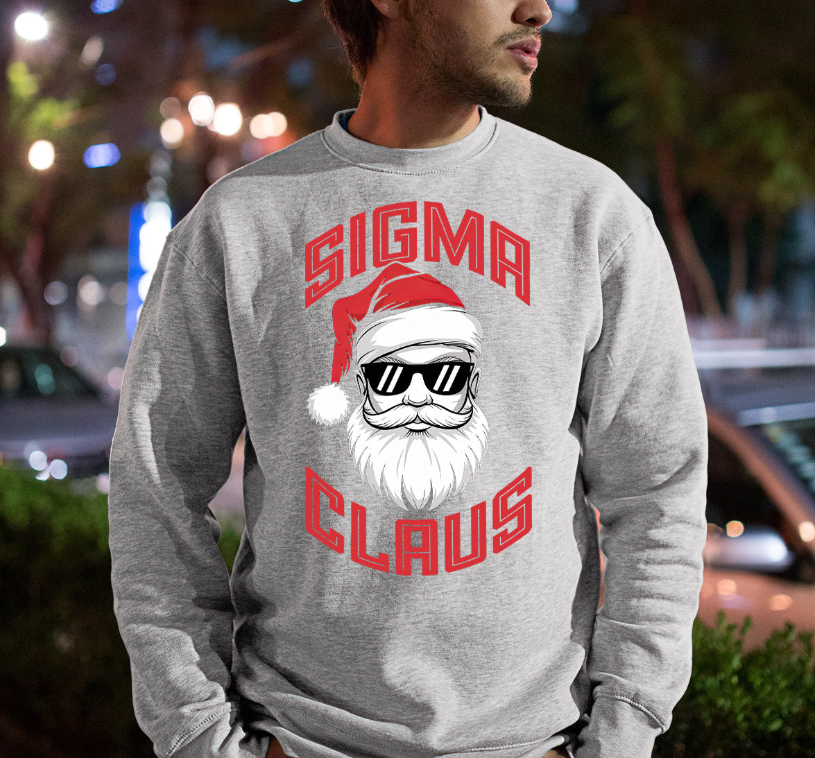 Sigma Claus Christmas Santa Illustration - Festive Holiday Artwork for Seasonal Cheer Sweatshirt