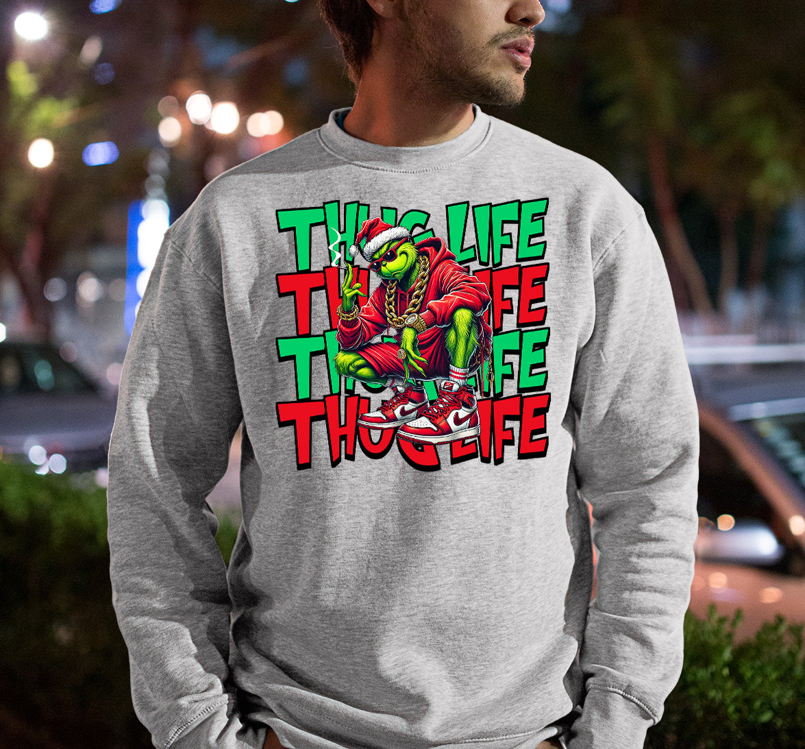 Christmas Thug Life x3 Graphic Artwork – Festive Holiday Humor for the Season Sweatshirt