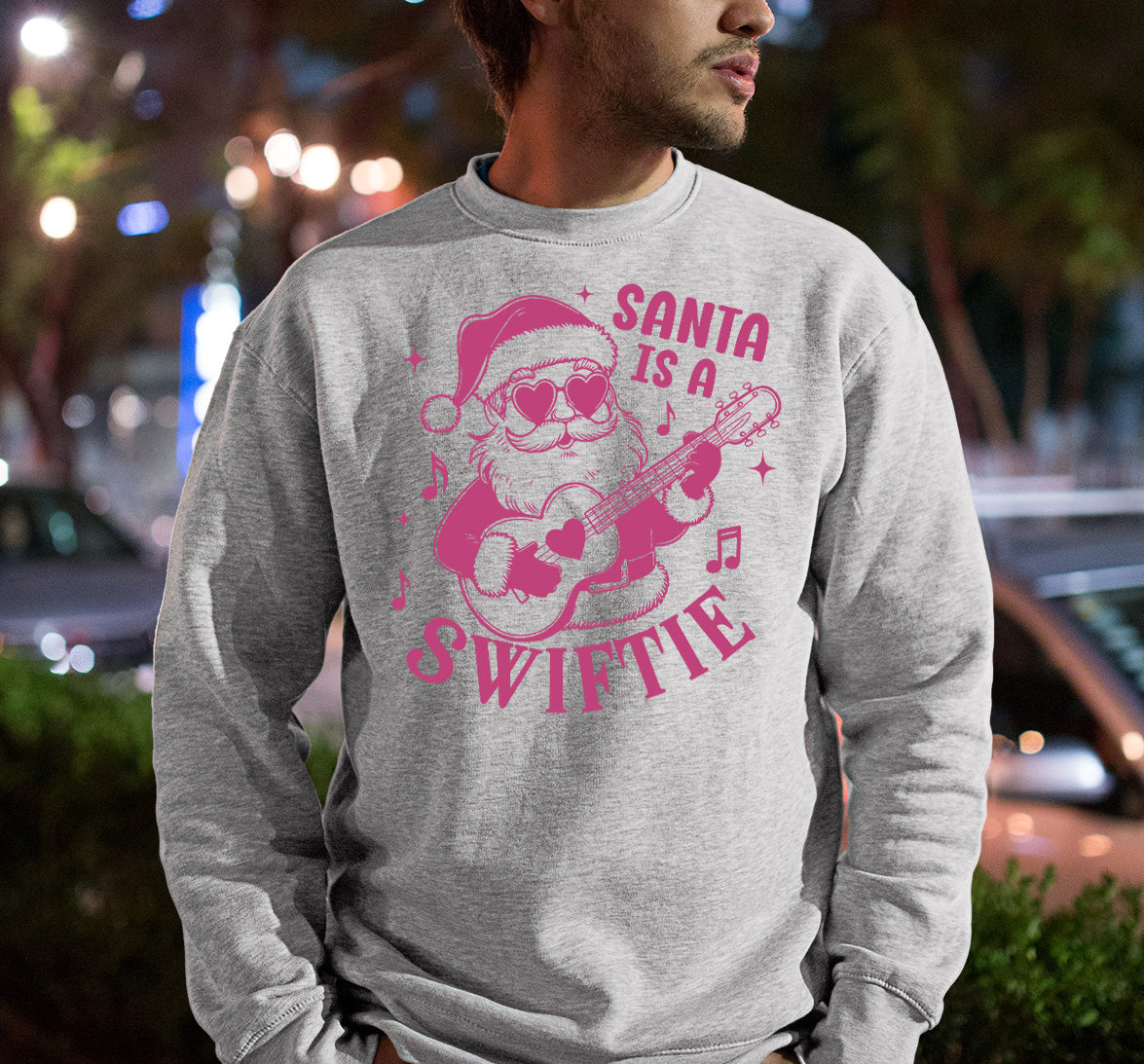 Santa is a Swiftie Christmas Gift Idea for Music Lovers - Festive Santa Theme, Holiday Joy Sweatshirt