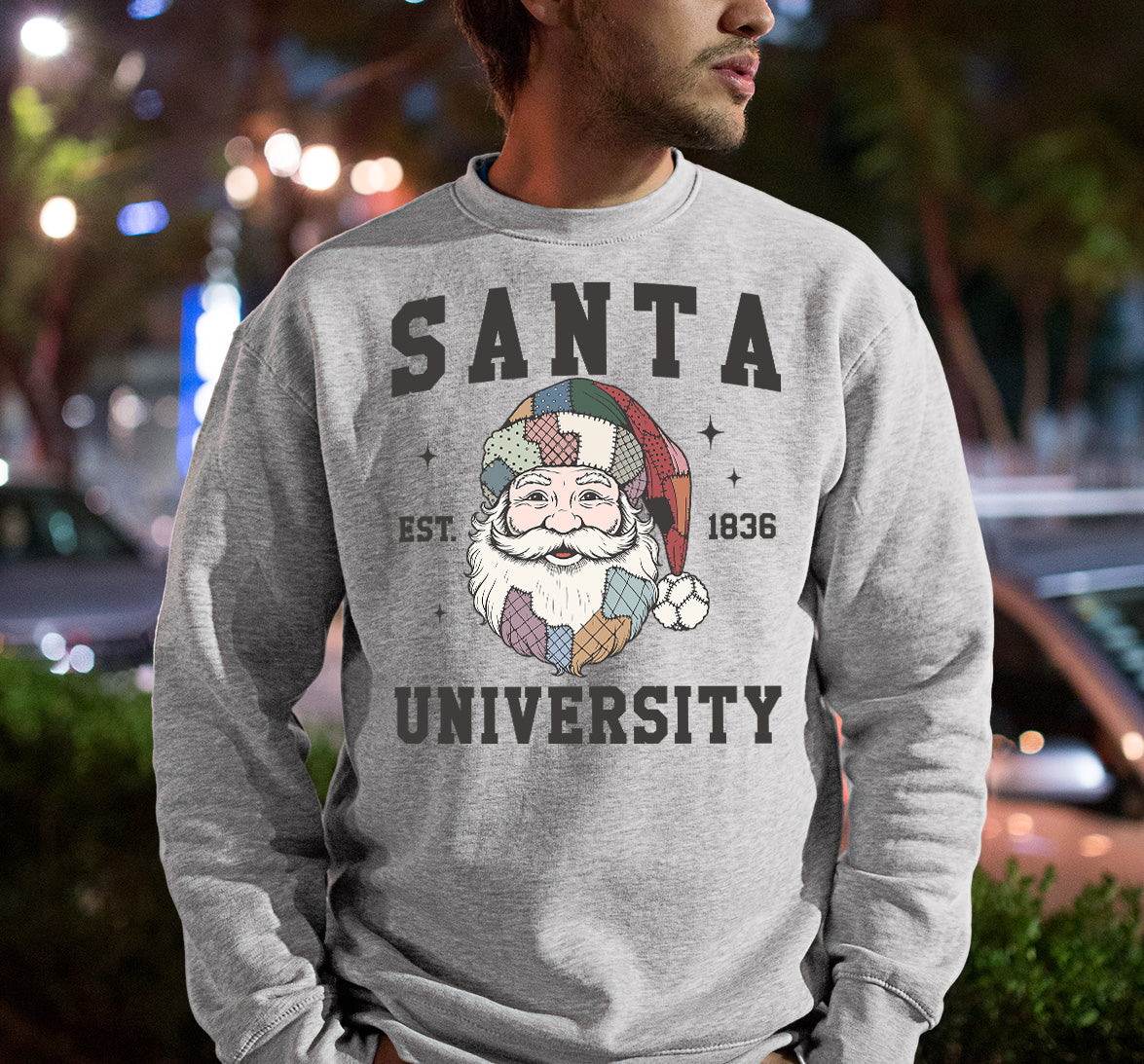 Santa University Christmas Collection, Santa Claus Gift, North Pole Education Theme, Festive Holiday Cheer Sweatshirt