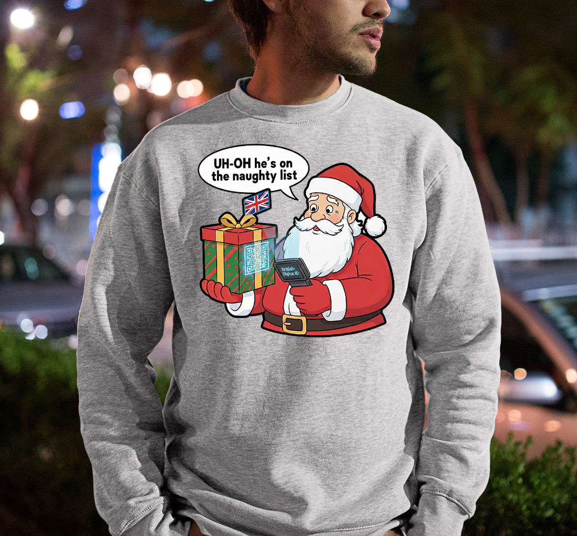 Digital ID Christmas Theme, Festive Identity Template, Holiday Branding Mockup, Editable Badge for Seasonal Greetings Sweatshirt