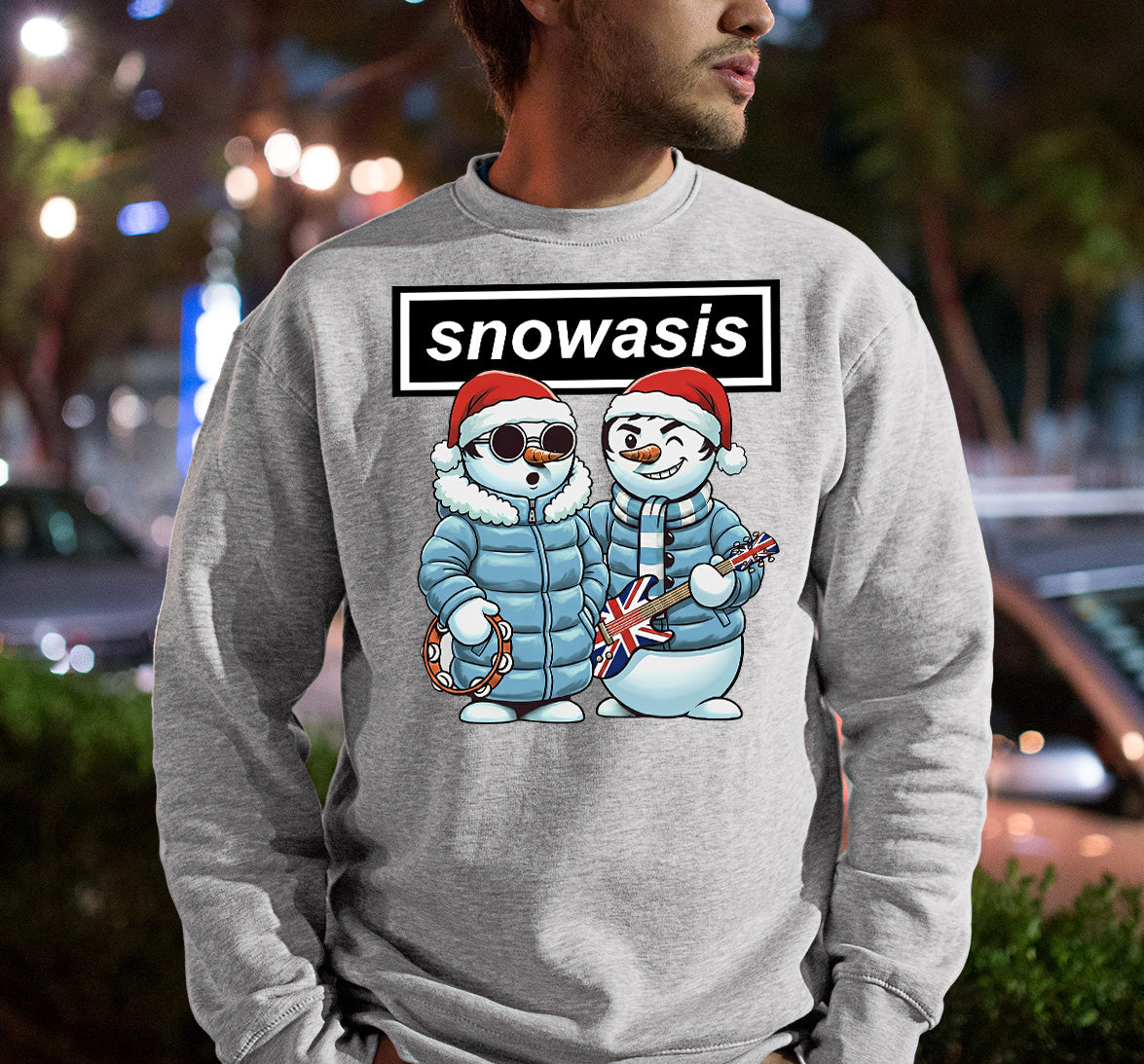 Snowasis Manchester Style Christmas Scene - Festive Seasonal Inspiration, Manchester-Inspired Holiday Vibe Sweatshirt