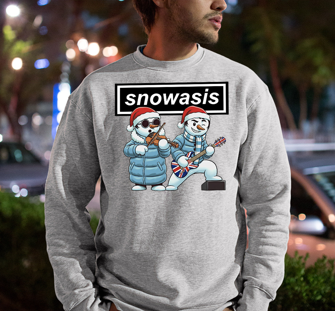 Snowasis Guitar and Violin Christmas Keepsake Gift for Music Lovers Sweatshirt