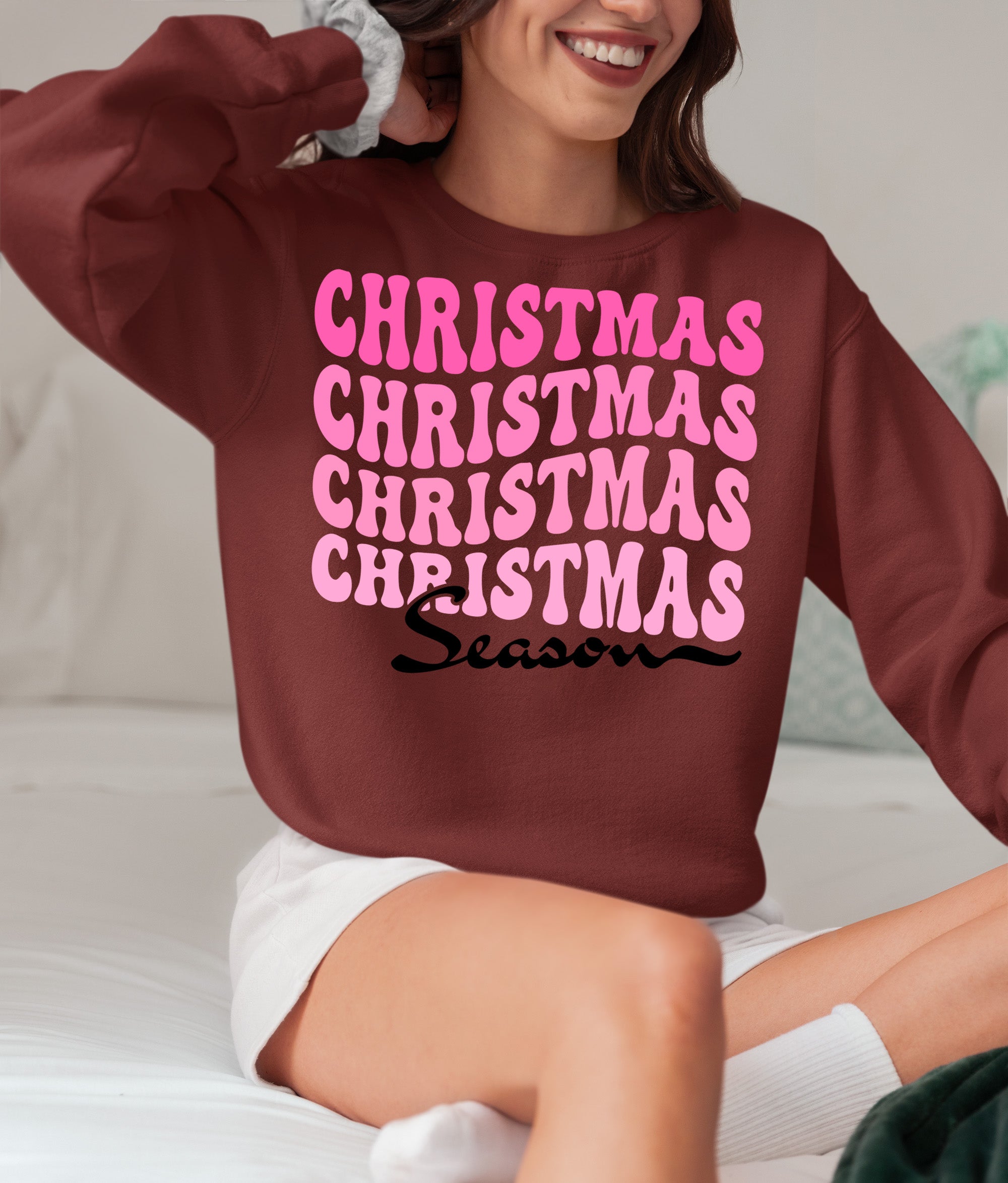 Christmas Season Inspired Artwork for Holiday Home | Festive Canvas Art Gift Idea Sweatshirt