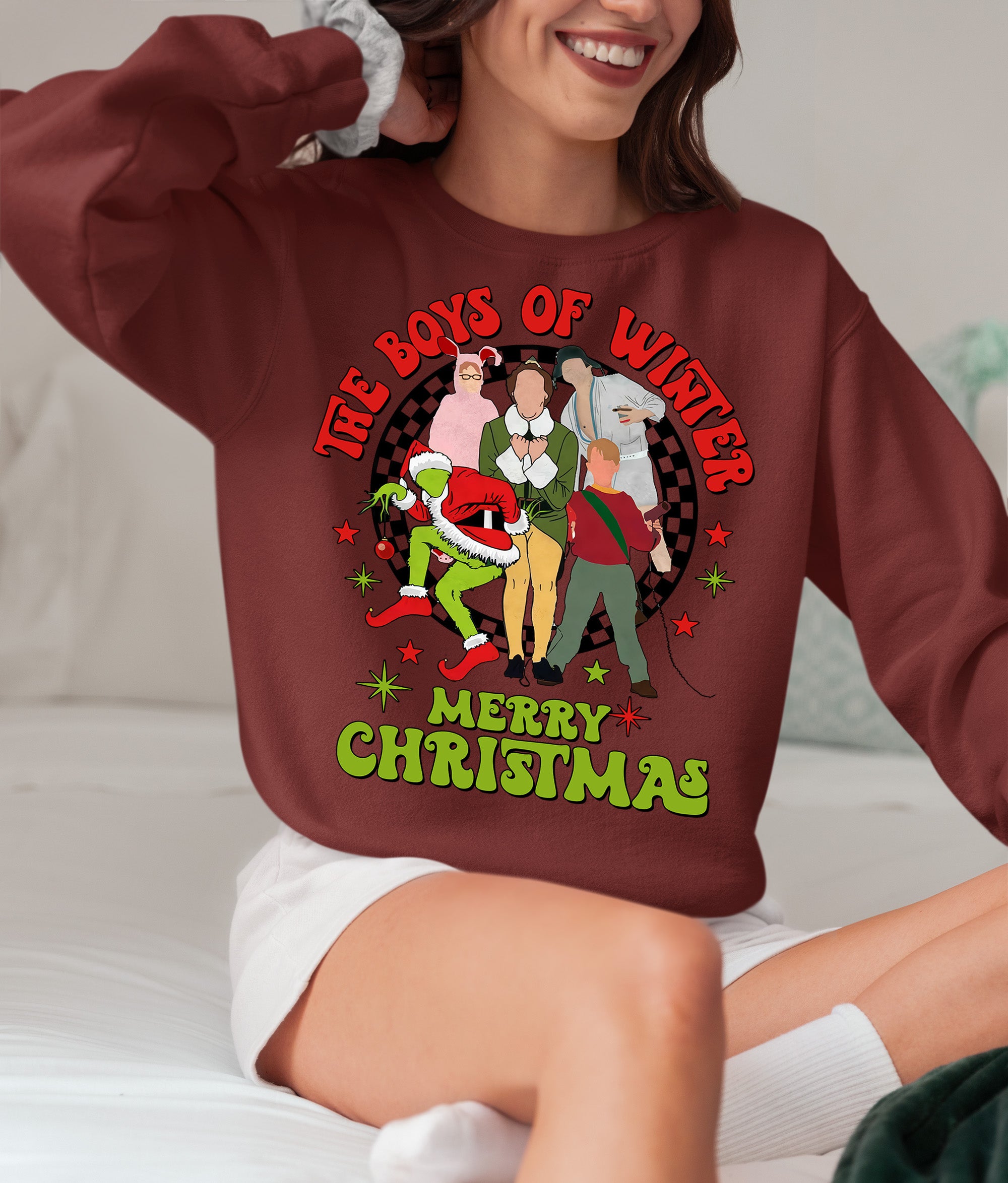 The Boys of Winter - Festive Christmas Theme for Him, Snowy Night Spirit, Holiday Gift Idea Sweatshirt