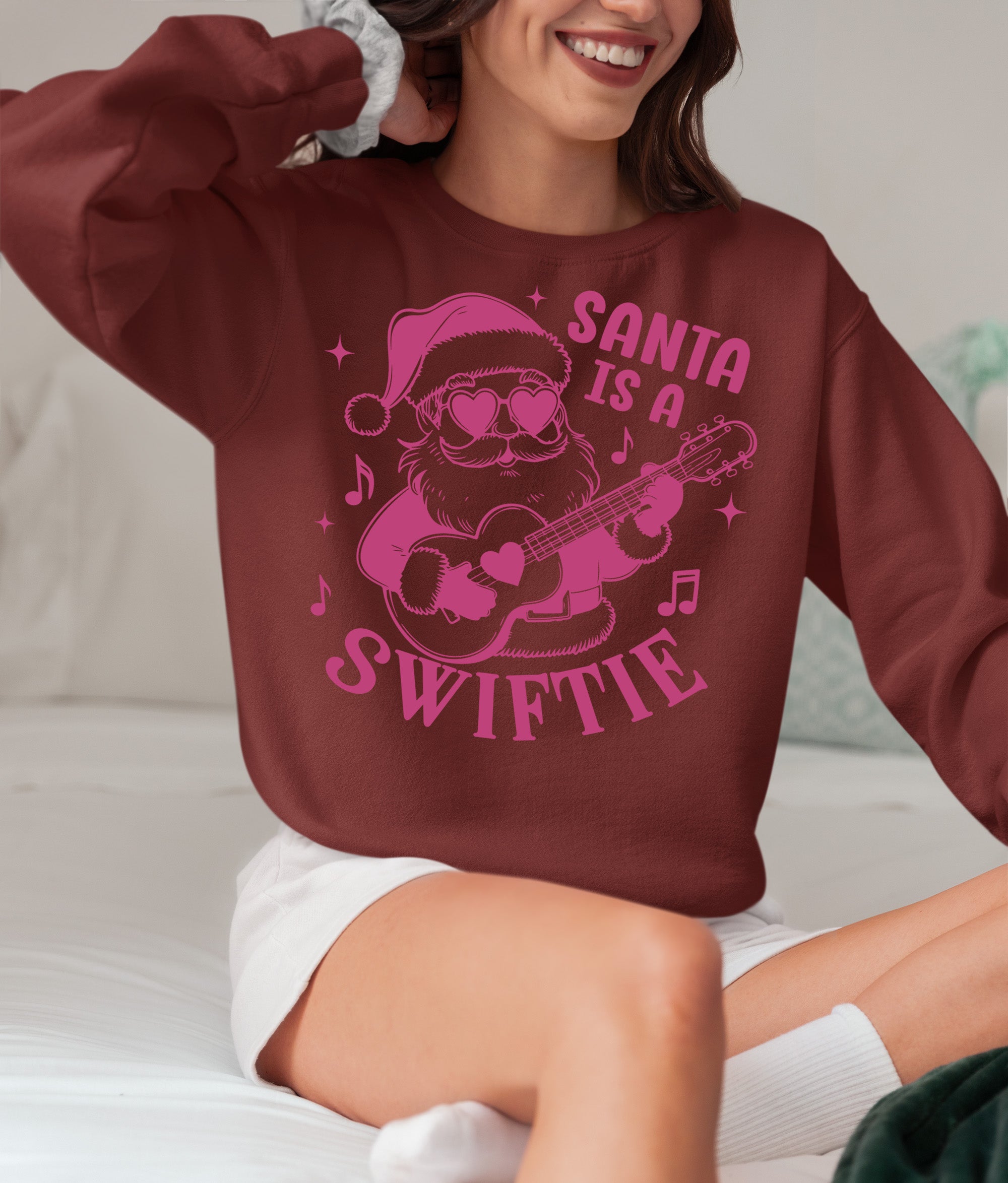 Santa is a Swiftie Christmas Gift Idea for Music Lovers - Festive Santa Theme, Holiday Joy Sweatshirt