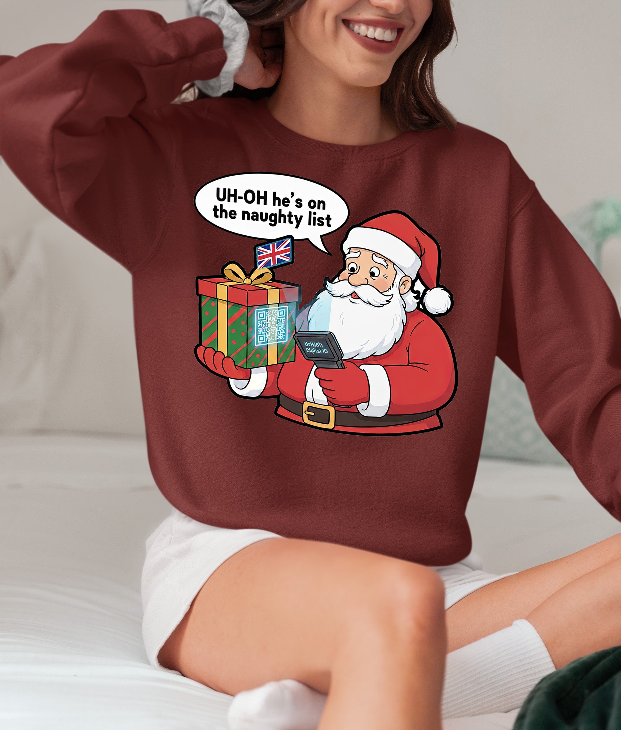 Digital ID Christmas Theme, Festive Identity Template, Holiday Branding Mockup, Editable Badge for Seasonal Greetings Sweatshirt