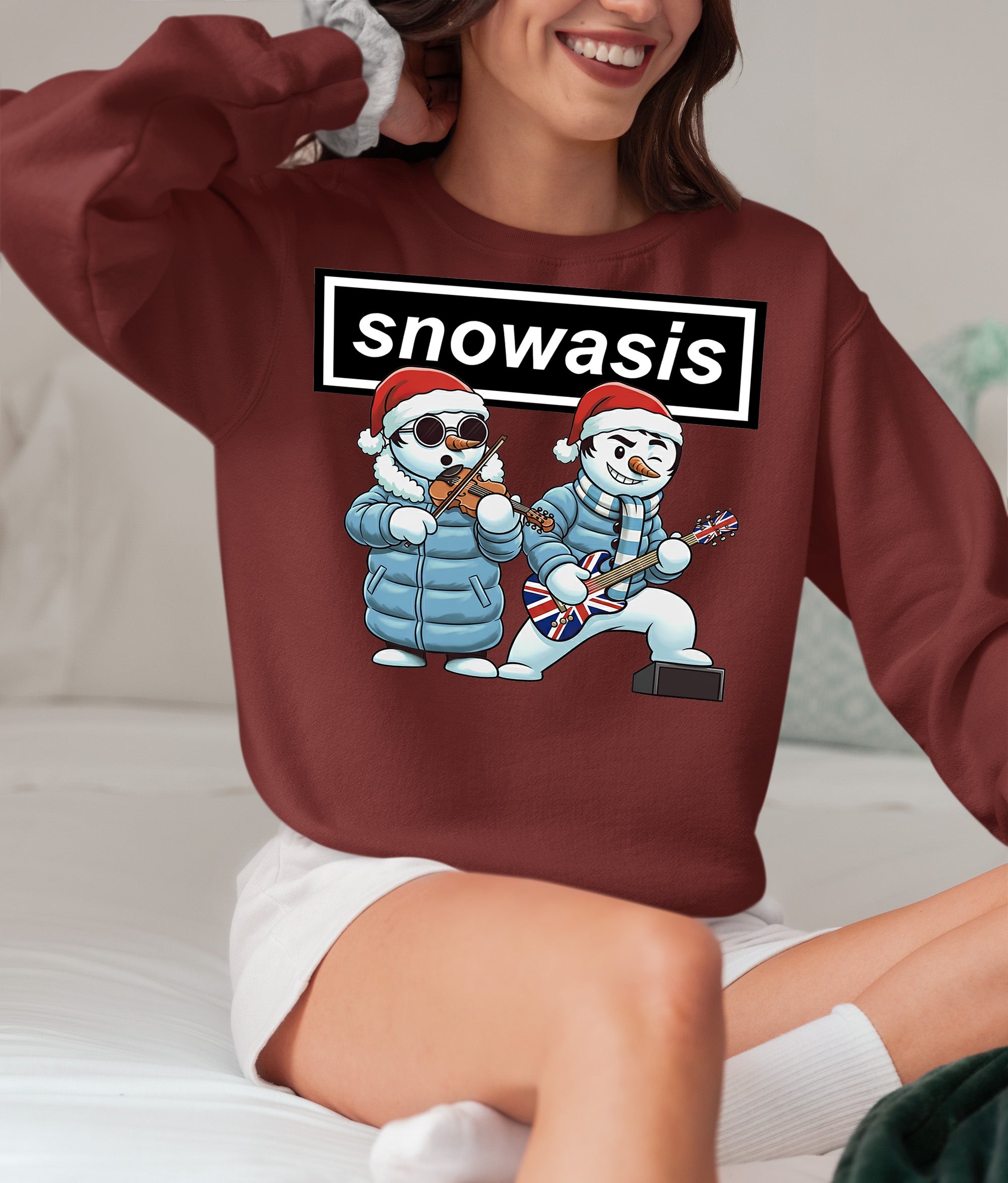 Snowasis Guitar and Violin Christmas Keepsake Gift for Music Lovers Sweatshirt