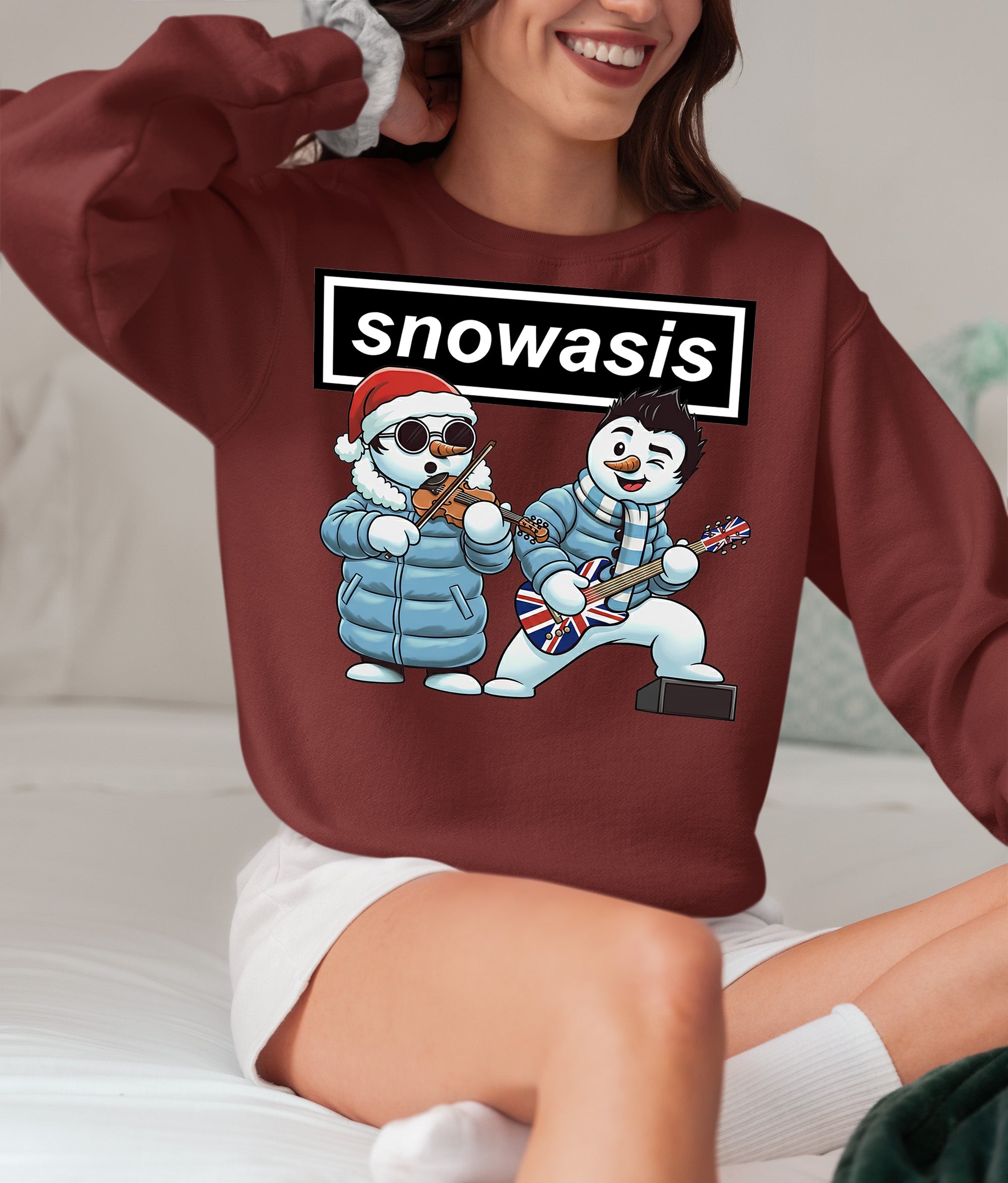 Snowasis Violin Gutar Winking – Christmas Music Themed Charm for Stockings & Holiday Accessories Sweatshirt