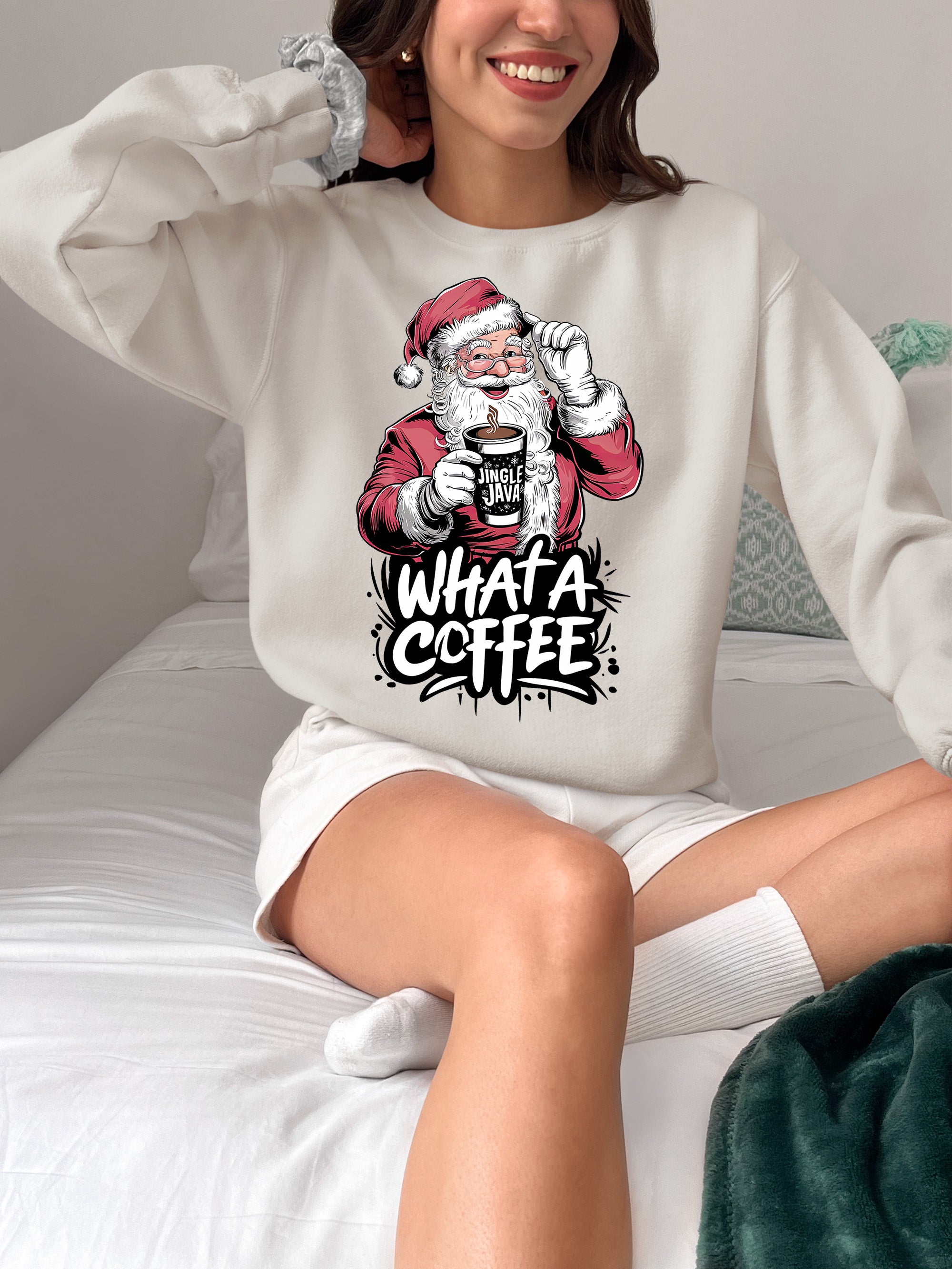 What a Coffee Christmas Mug - Festive Holiday Caffeine Quote Gift for Coffee Lovers Sweatshirt