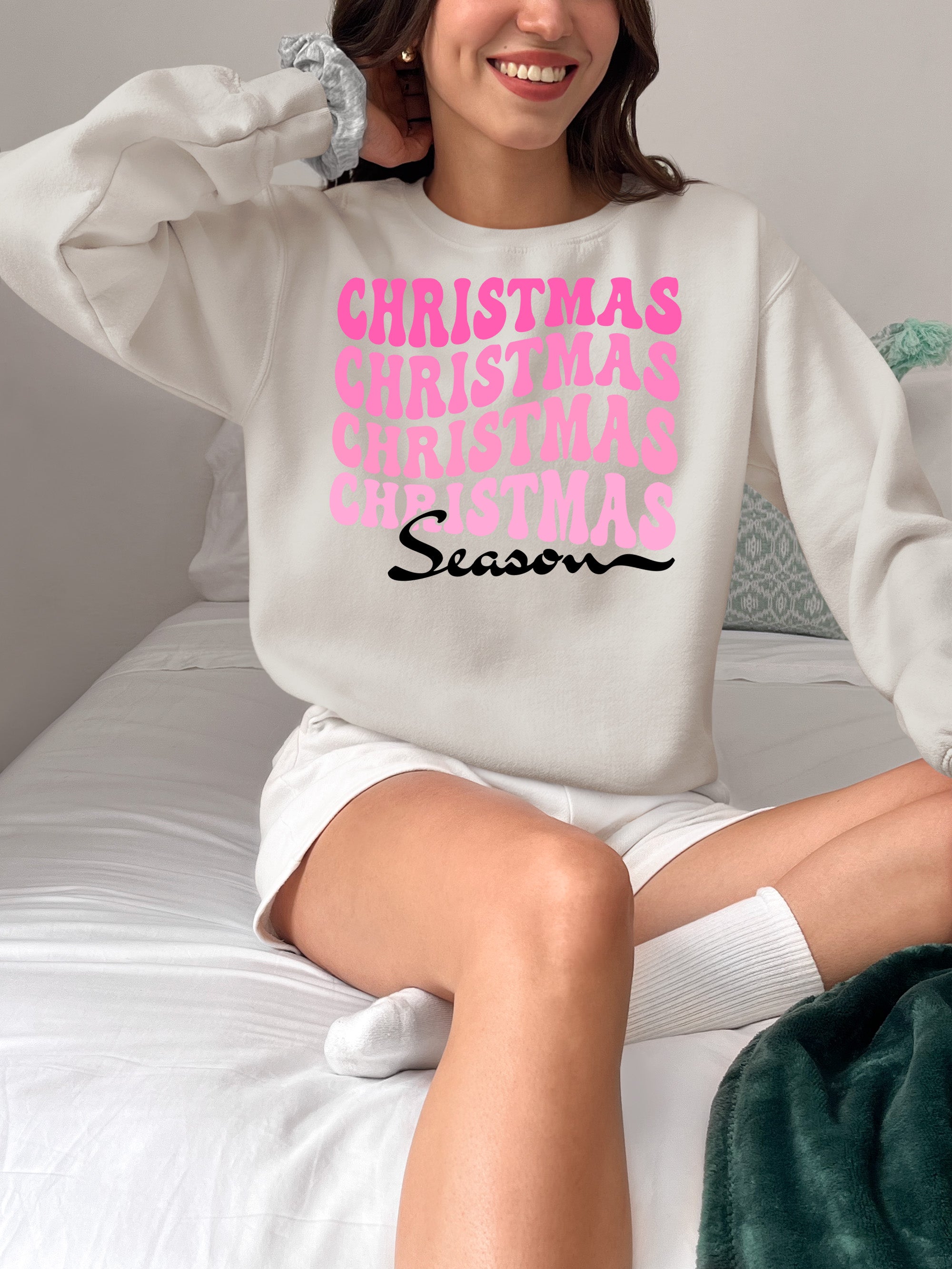 Christmas Season Inspired Artwork for Holiday Home | Festive Canvas Art Gift Idea Sweatshirt