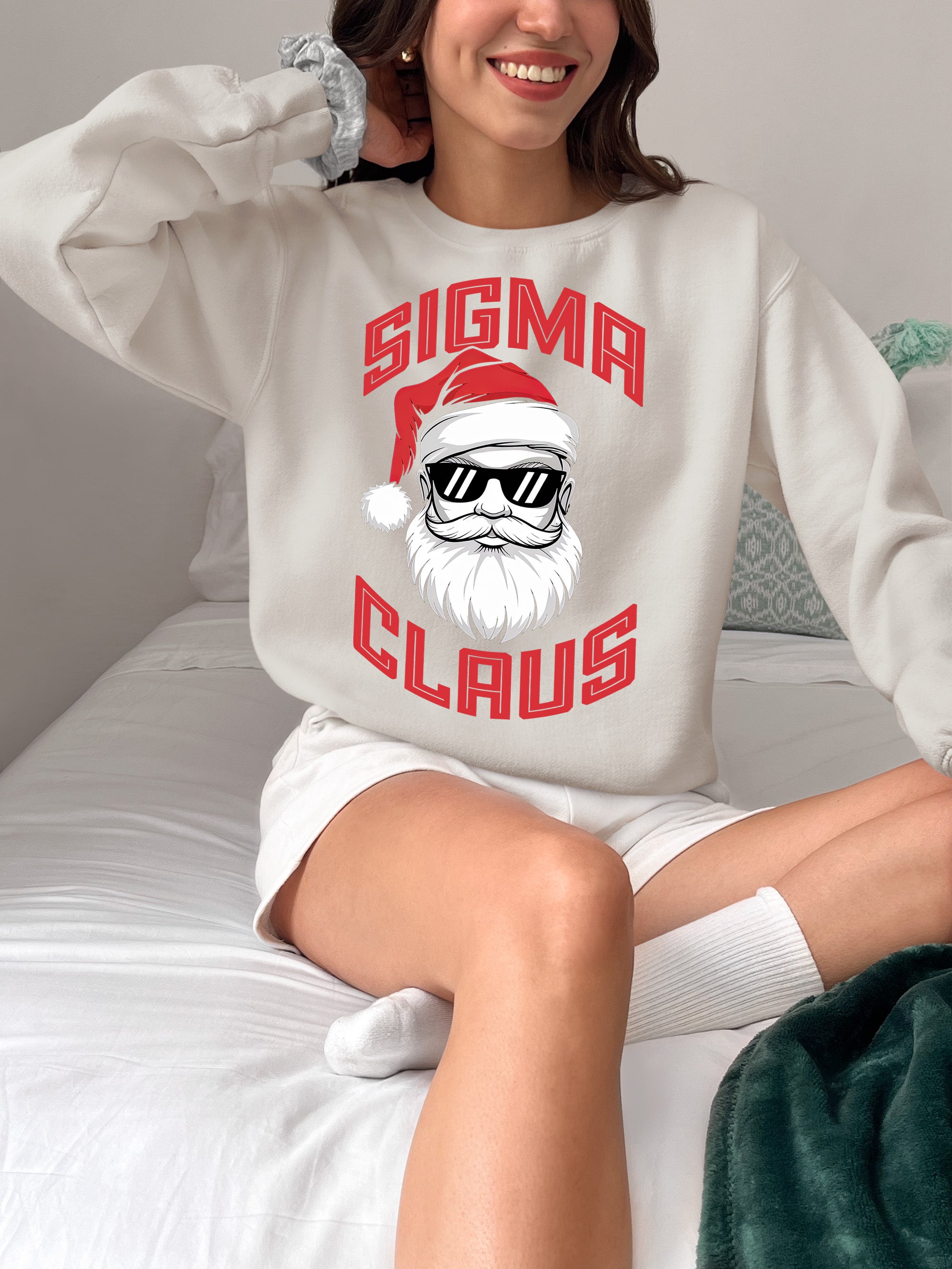 Sigma Claus Christmas Santa Illustration - Festive Holiday Artwork for Seasonal Cheer Sweatshirt