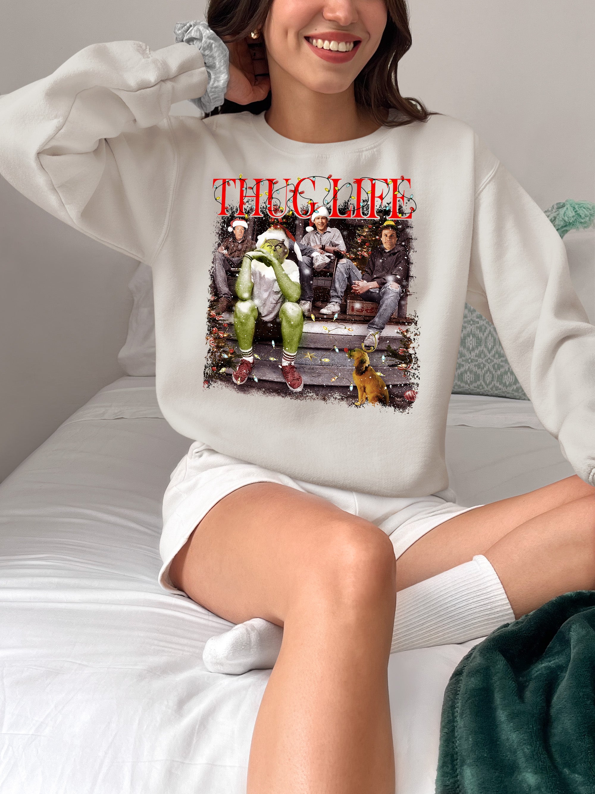 Christmas Thug Life House - Handmade Holiday Home Accent, Rustic Festive Gift Idea for Fans, Unique Xmas Keepsake Sweatshirt