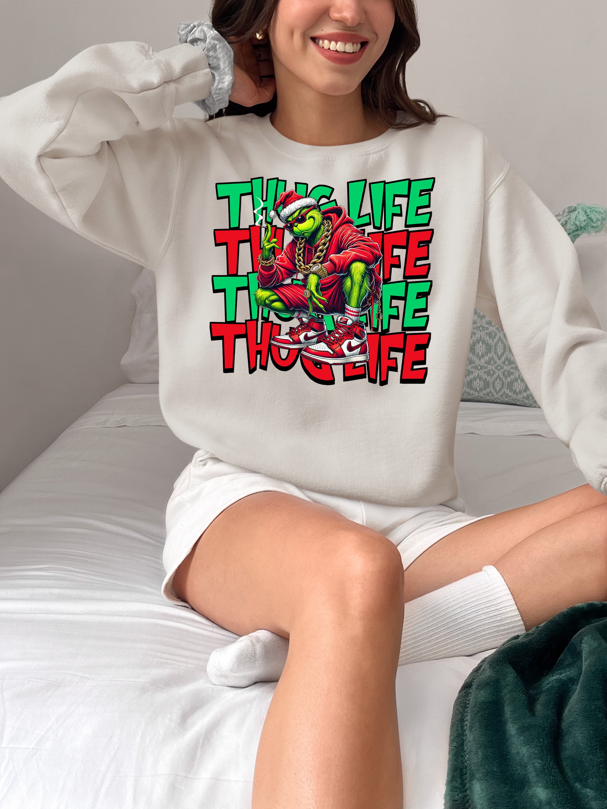 Christmas Thug Life x3 Graphic Artwork – Festive Holiday Humor for the Season Sweatshirt