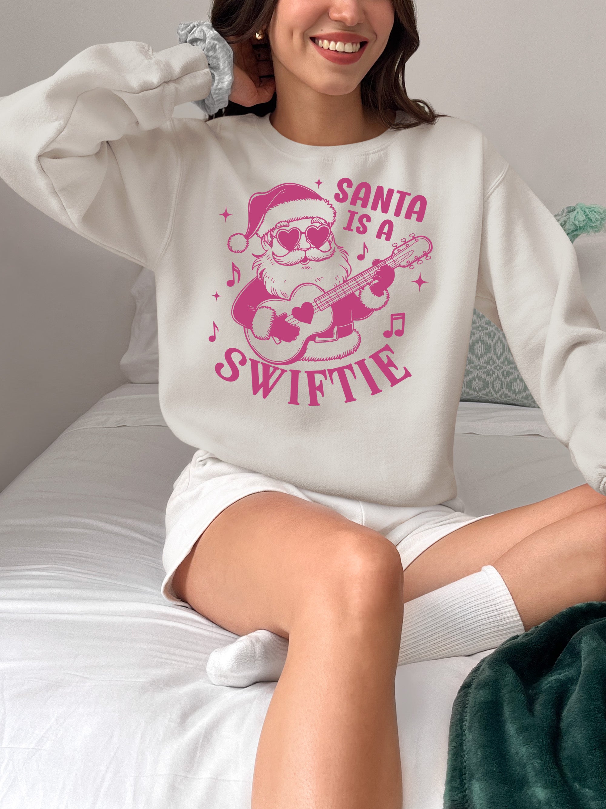 Santa is a Swiftie Christmas Gift Idea for Music Lovers - Festive Santa Theme, Holiday Joy Sweatshirt