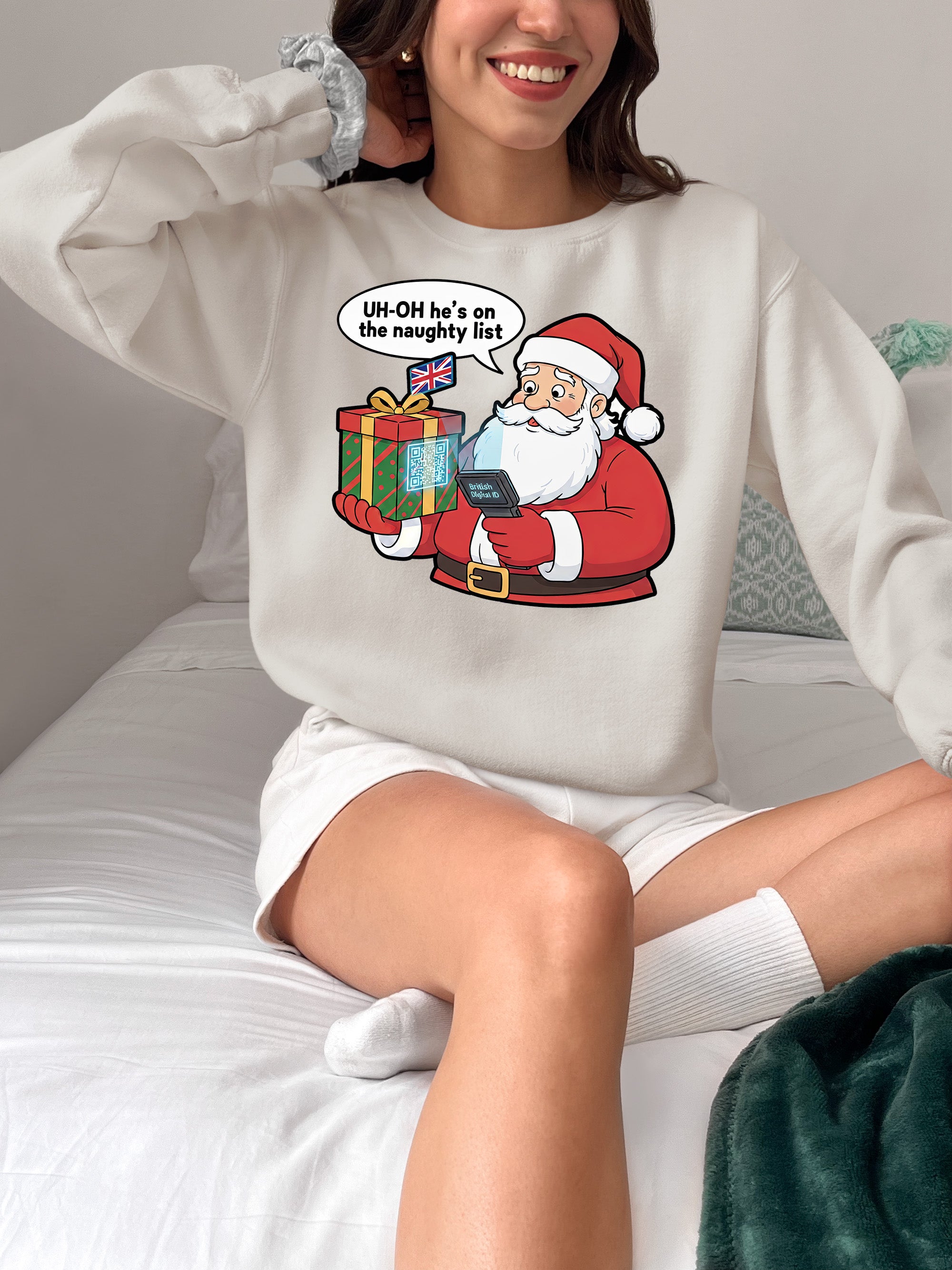 Digital ID Christmas Theme, Festive Identity Template, Holiday Branding Mockup, Editable Badge for Seasonal Greetings Sweatshirt