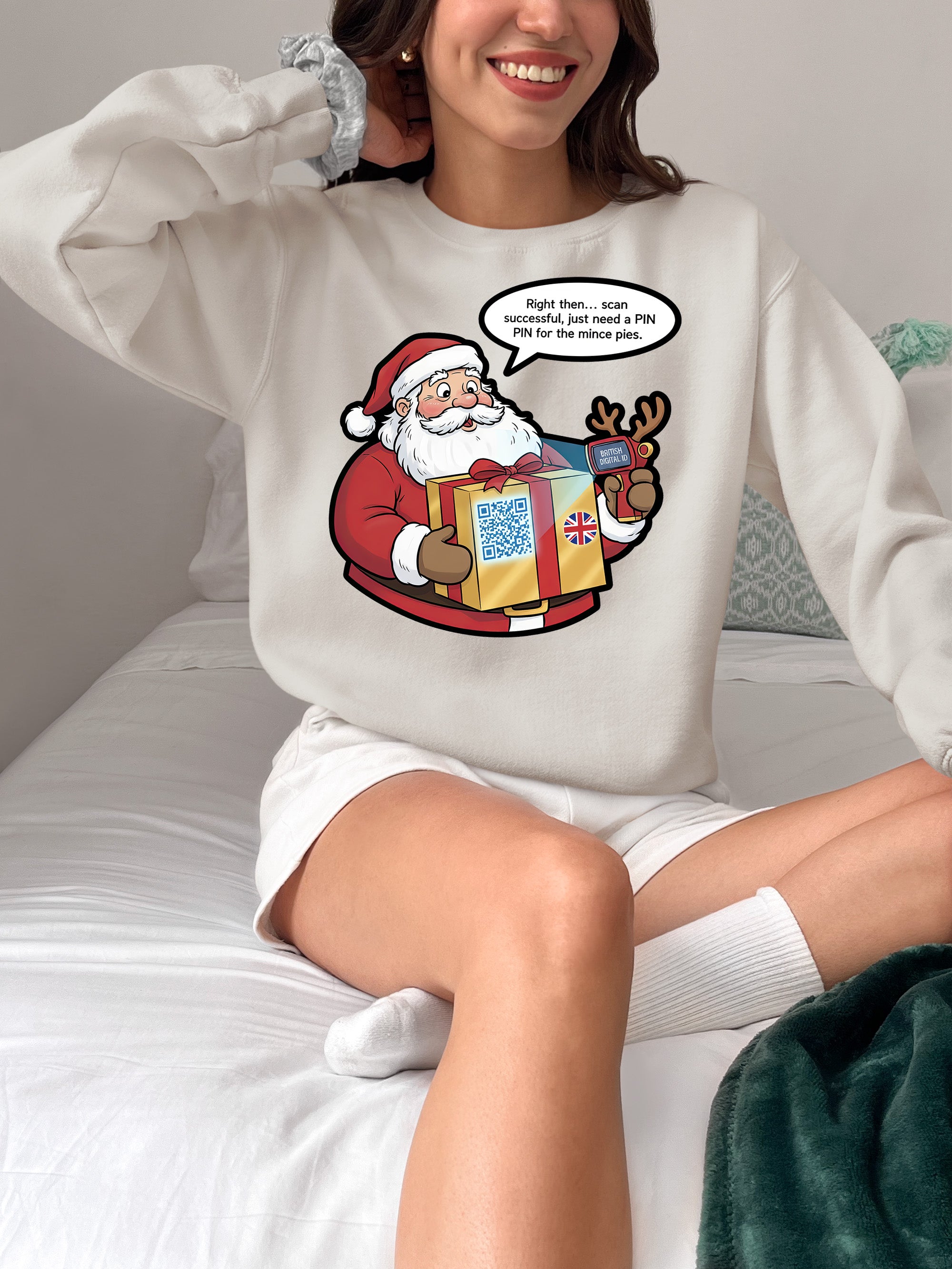UK Digital ID Santa - Festive Christmas Security Badge Template for Online Use Sweatshirt