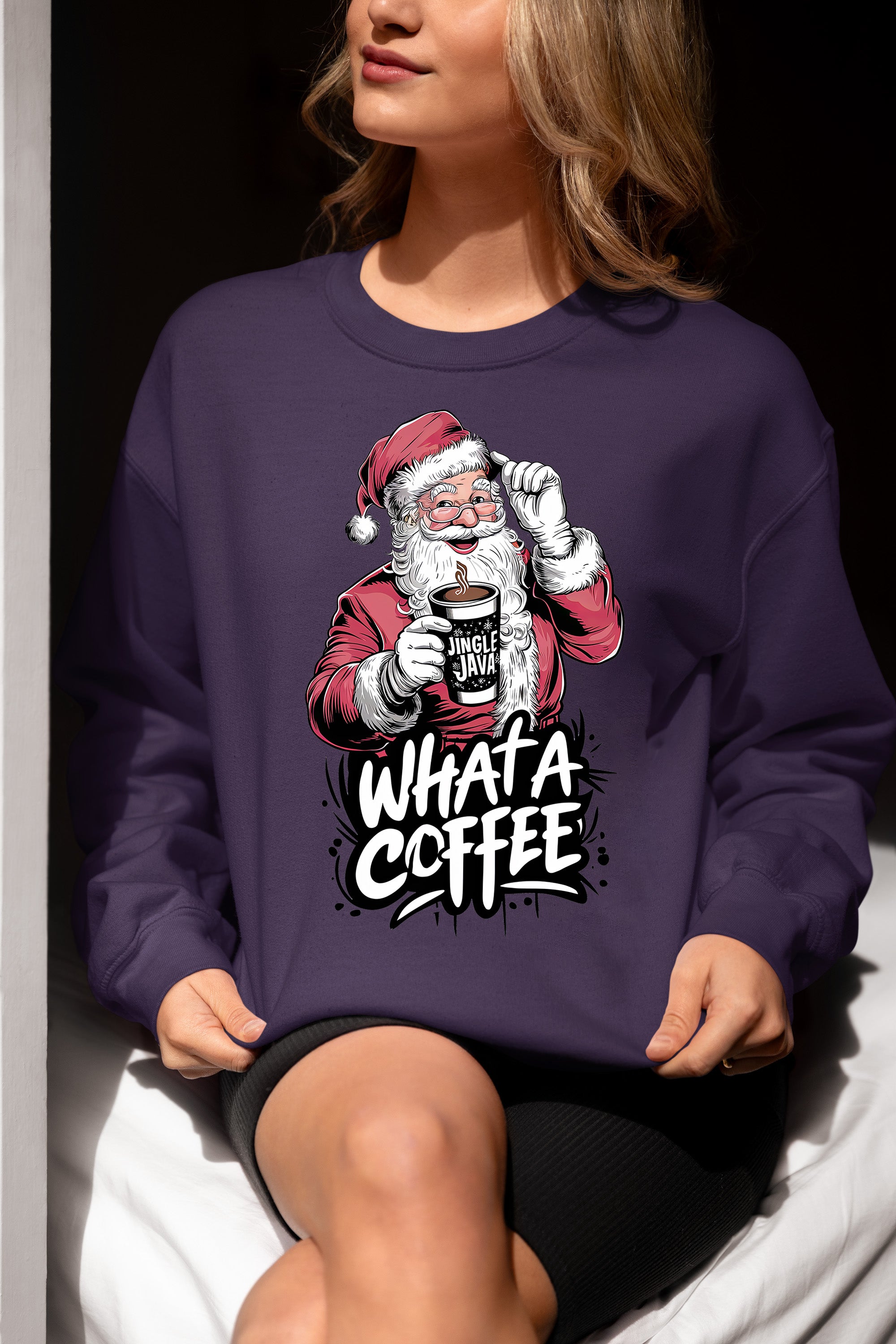What a Coffee Christmas Mug - Festive Holiday Caffeine Quote Gift for Coffee Lovers Sweatshirt