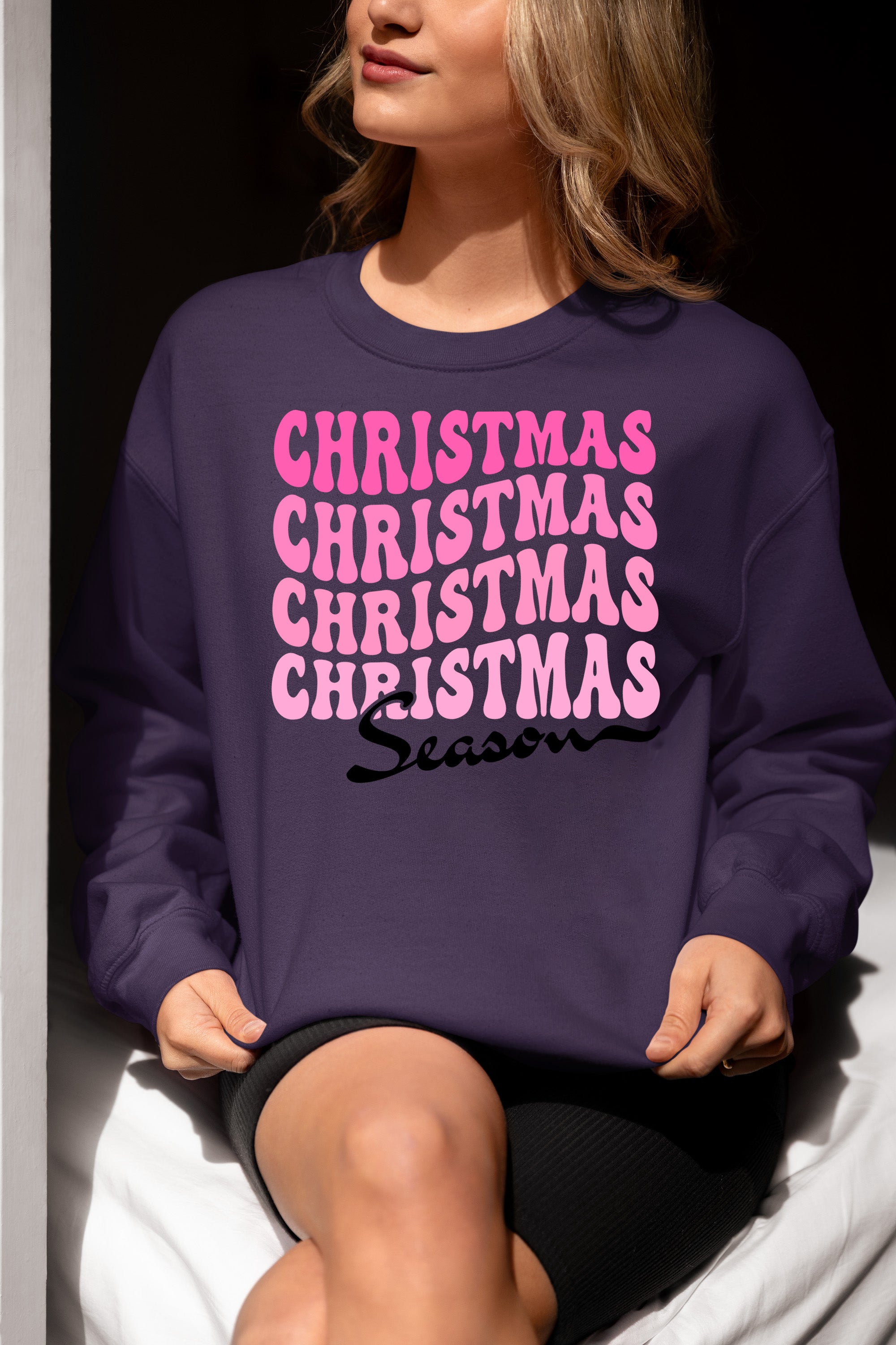 Christmas Season Inspired Artwork for Holiday Home | Festive Canvas Art Gift Idea Sweatshirt