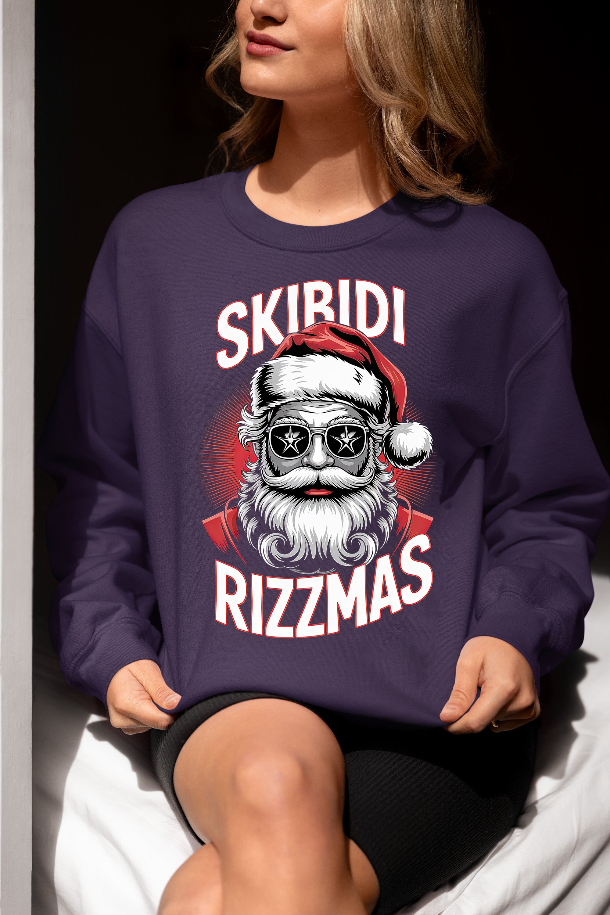Skibidi Rizzmass Grovey Santa Christmas Spirit Gift Idea for Pop Culture Fans Sweatshirt