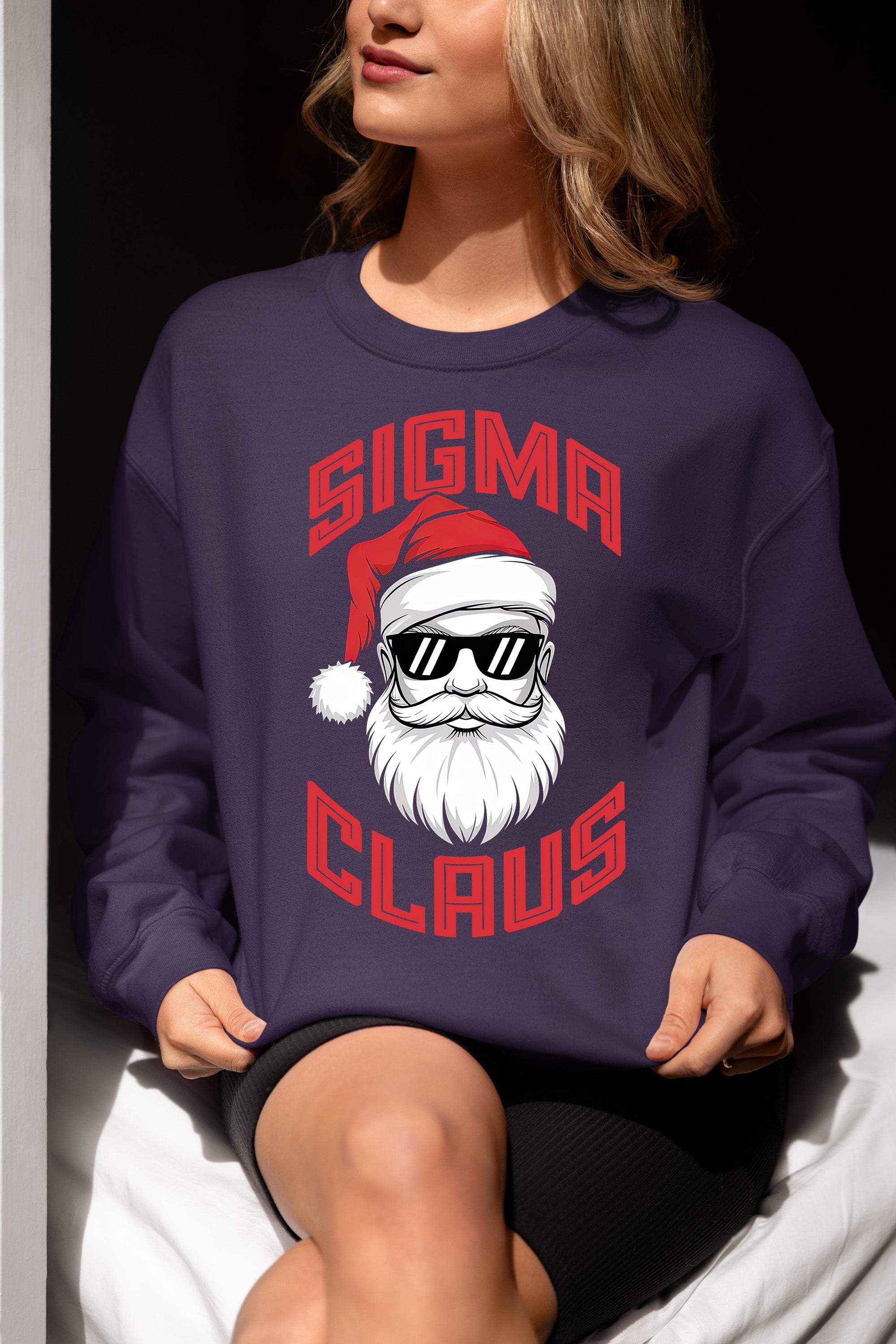 Sigma Claus Christmas Santa Illustration - Festive Holiday Artwork for Seasonal Cheer Sweatshirt