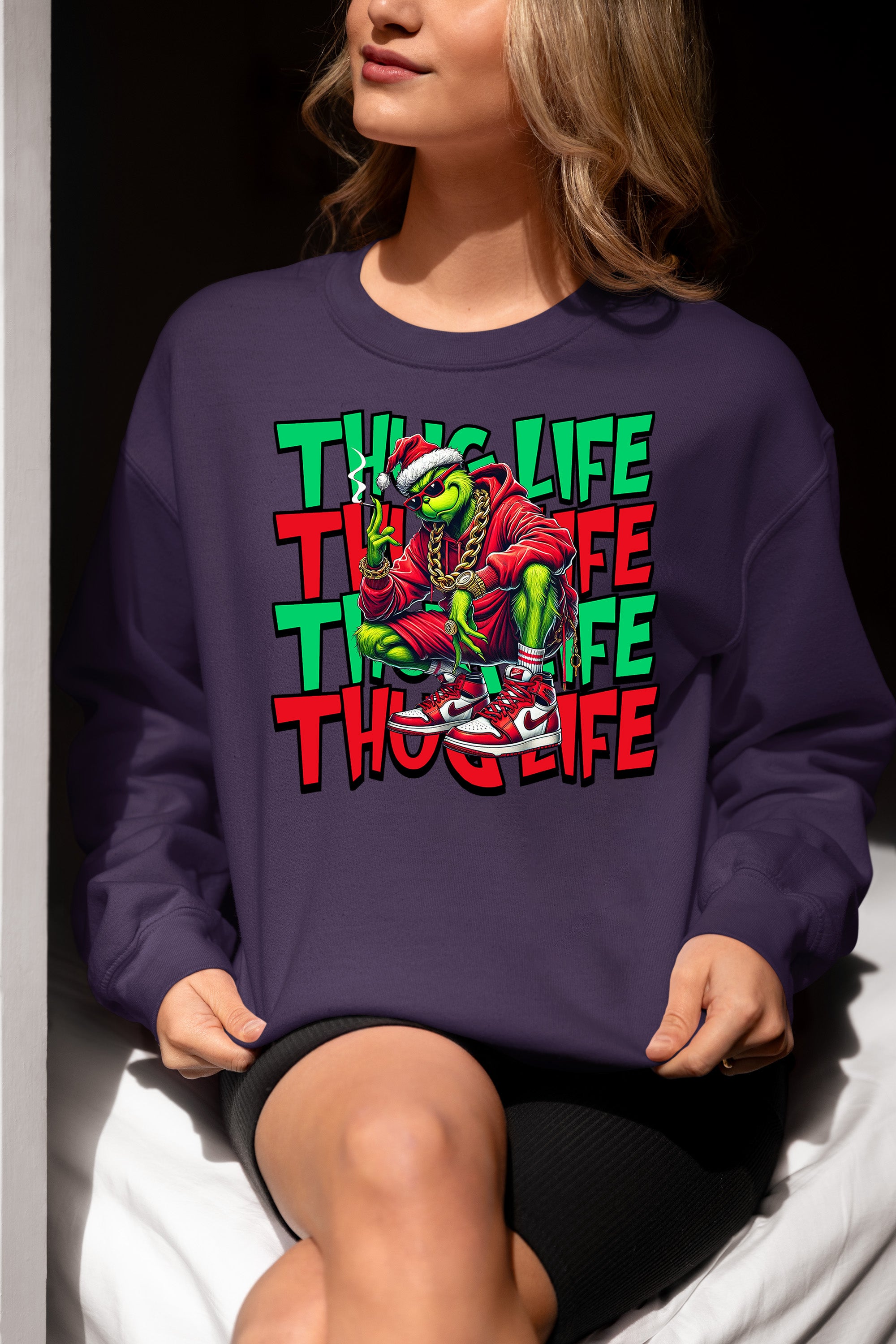 Christmas Thug Life x3 Graphic Artwork – Festive Holiday Humor for the Season Sweatshirt