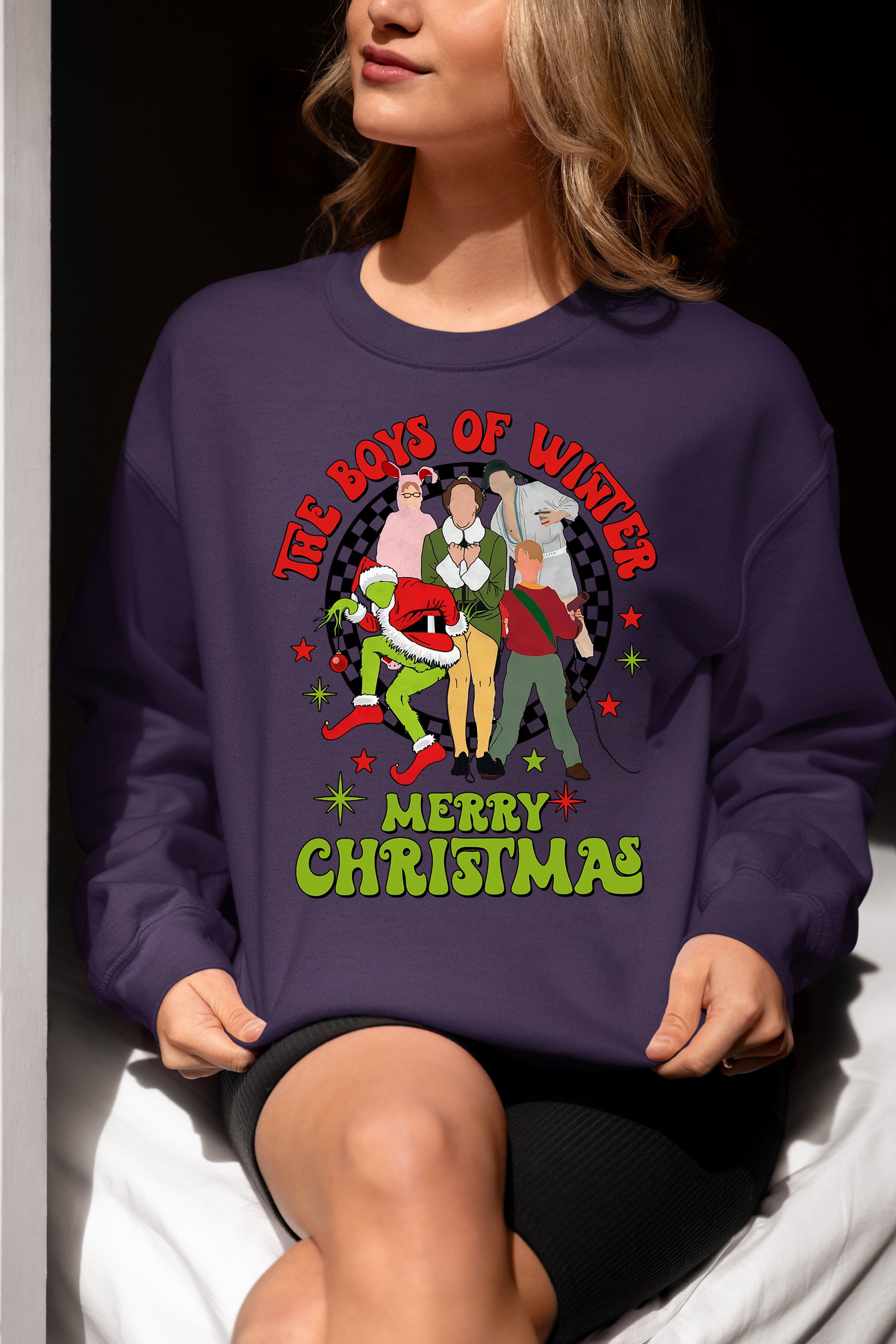 The Boys of Winter - Festive Christmas Theme for Him, Snowy Night Spirit, Holiday Gift Idea Sweatshirt