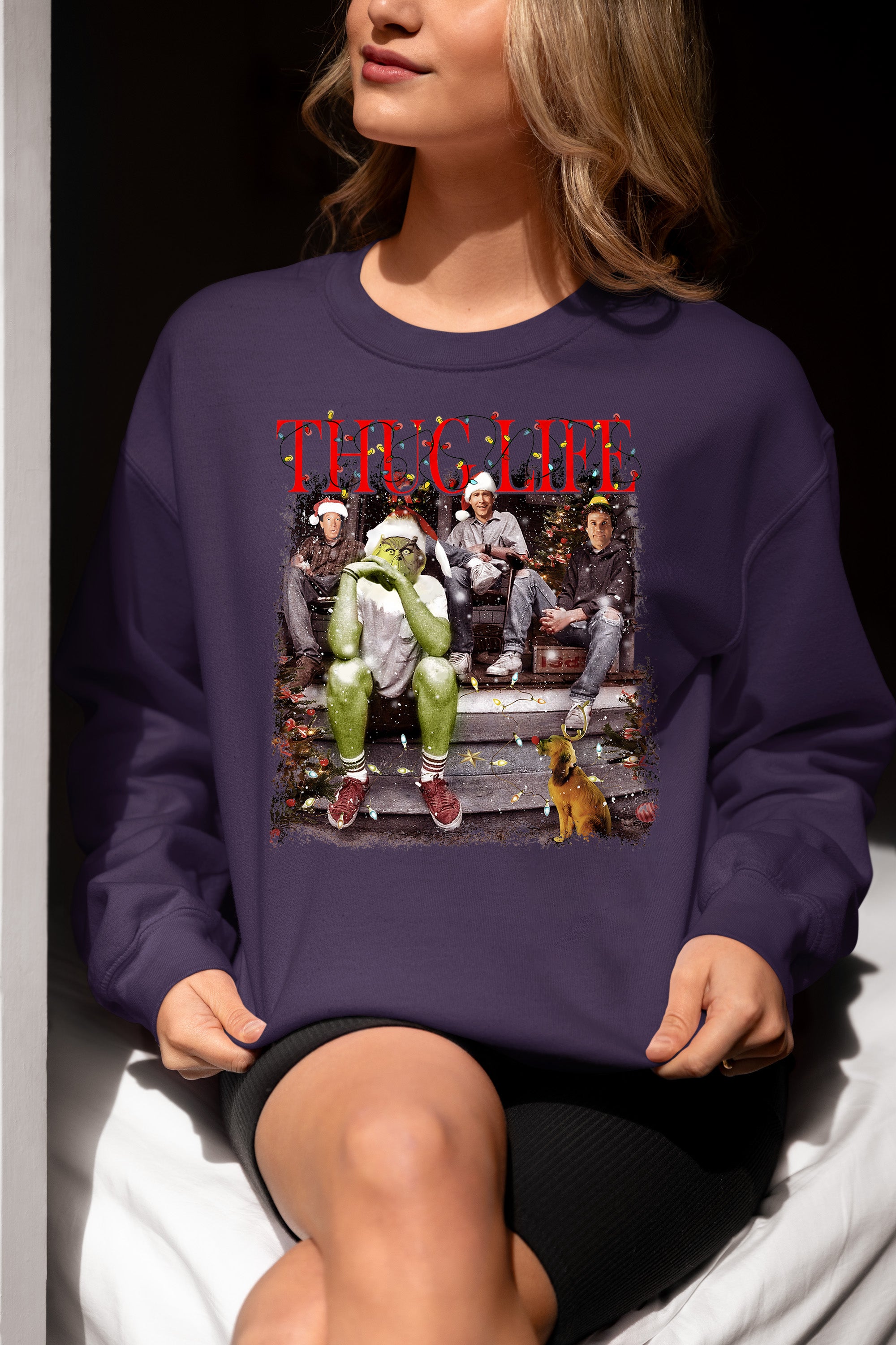 Christmas Thug Life Grinch Porch Sign - Funny Grinch Themed Holiday Welcome for Porch Sweatshirt