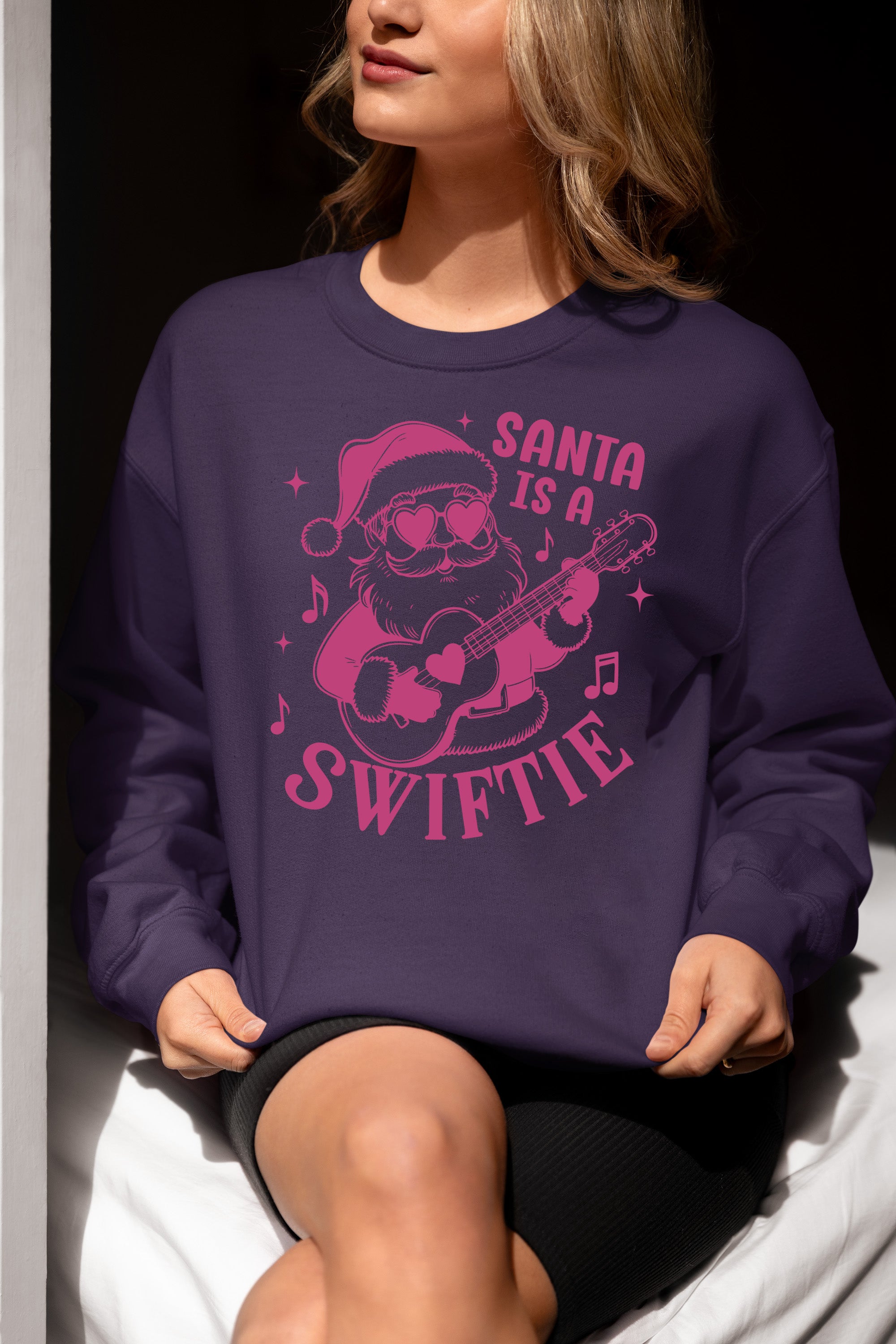 Santa is a Swiftie Christmas Gift Idea for Music Lovers - Festive Santa Theme, Holiday Joy Sweatshirt