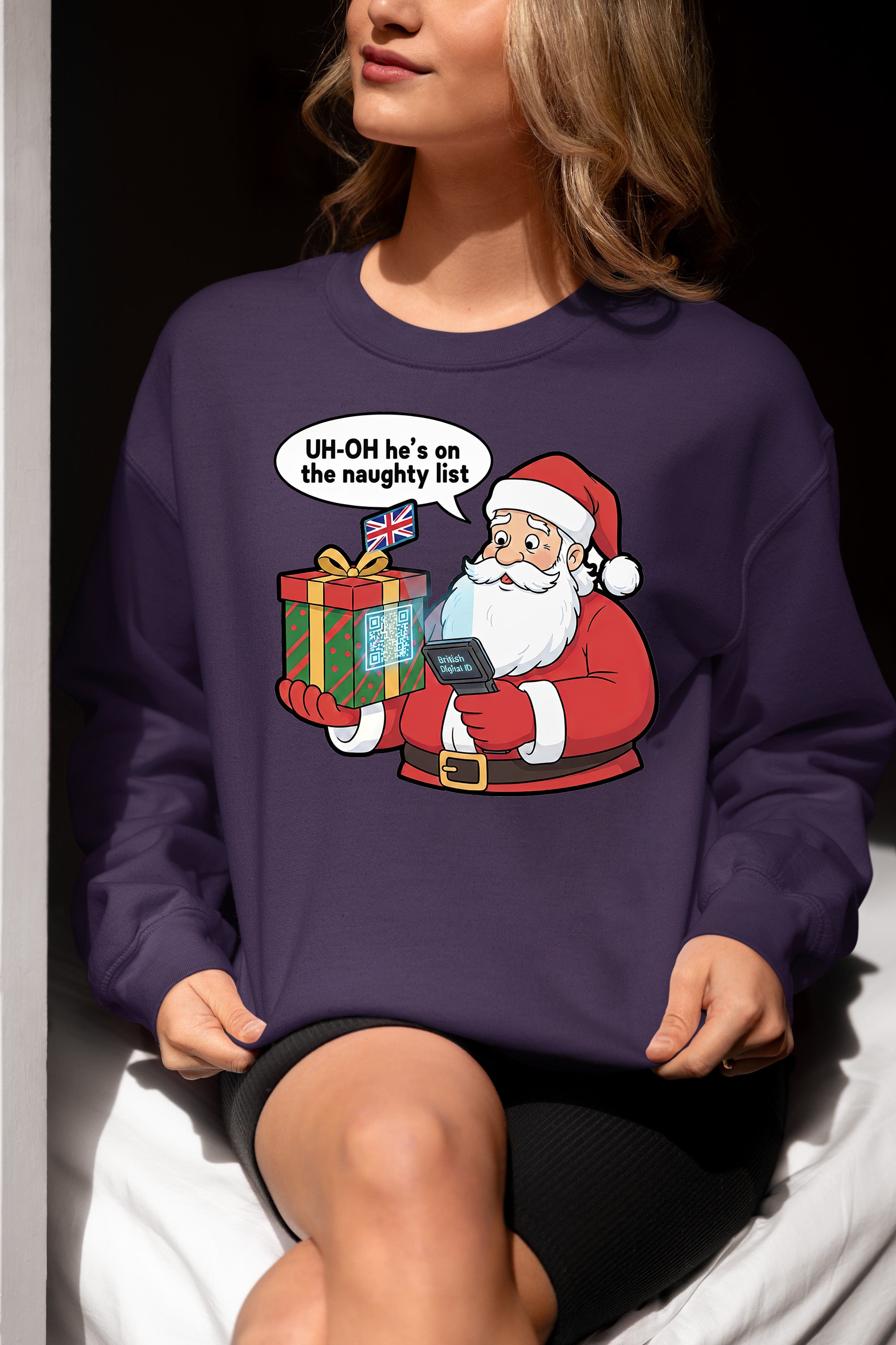 Digital ID Christmas Theme, Festive Identity Template, Holiday Branding Mockup, Editable Badge for Seasonal Greetings Sweatshirt