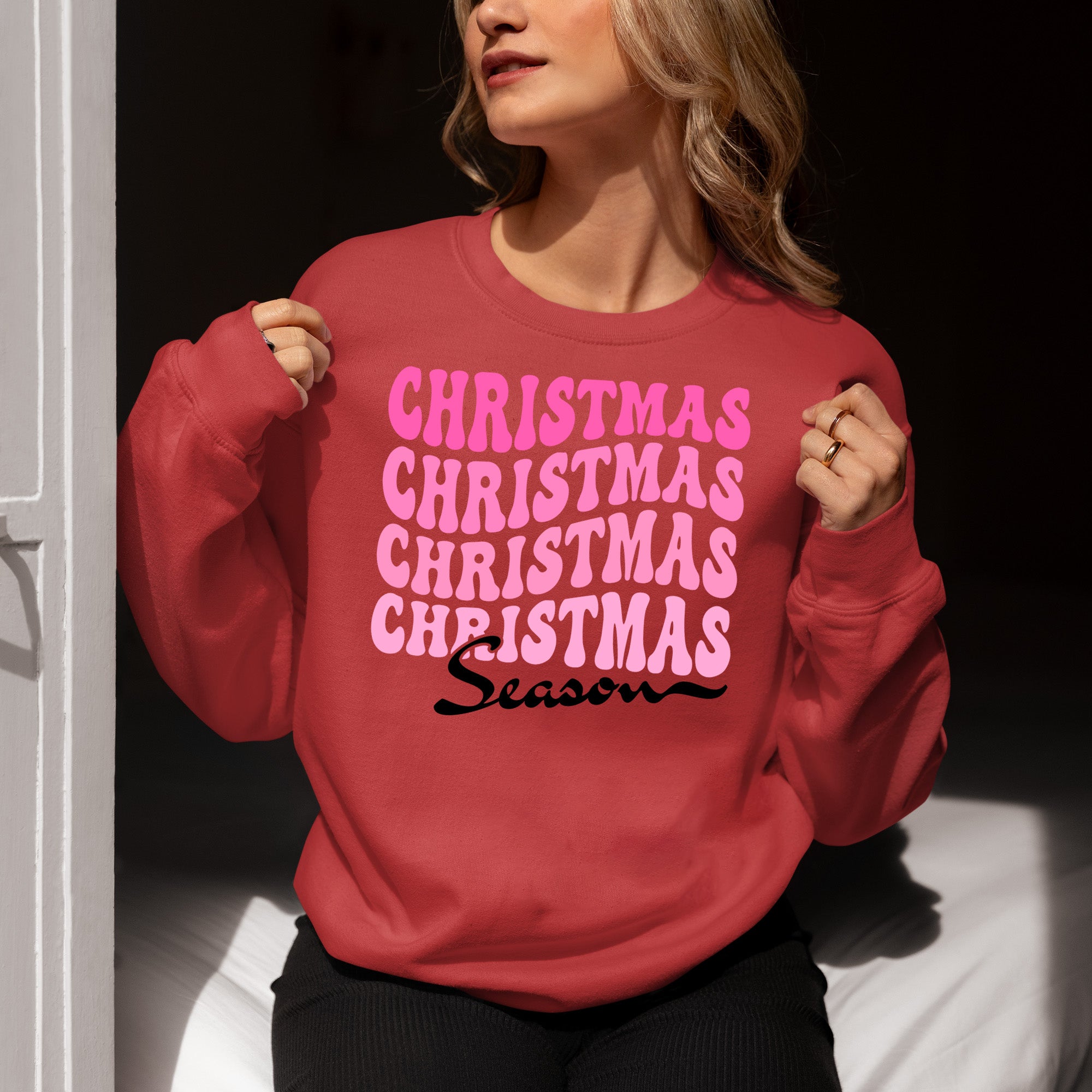 Christmas Season Inspired Artwork for Holiday Home | Festive Canvas Art Gift Idea Sweatshirt