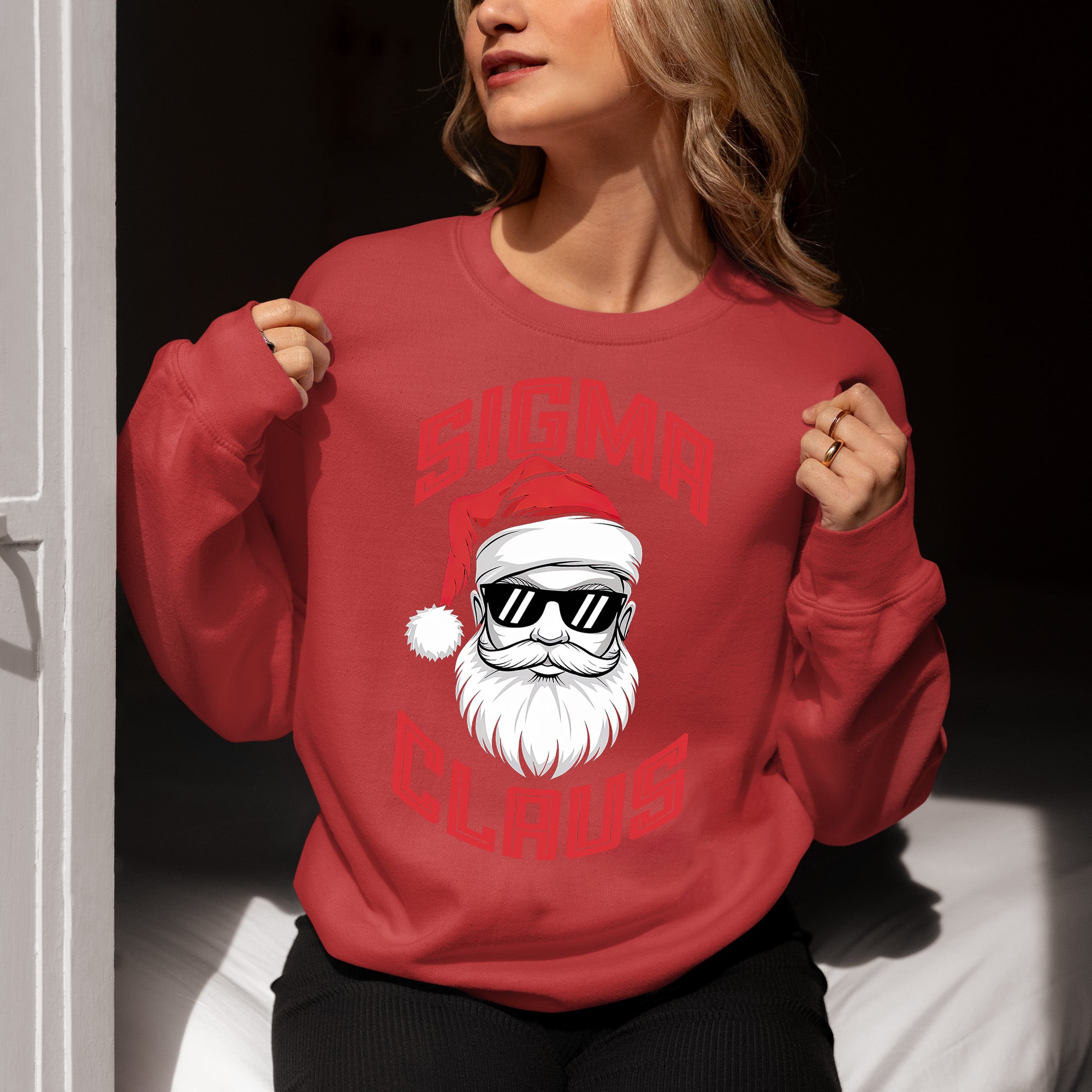 Sigma Claus Christmas Santa Illustration - Festive Holiday Artwork for Seasonal Cheer Sweatshirt