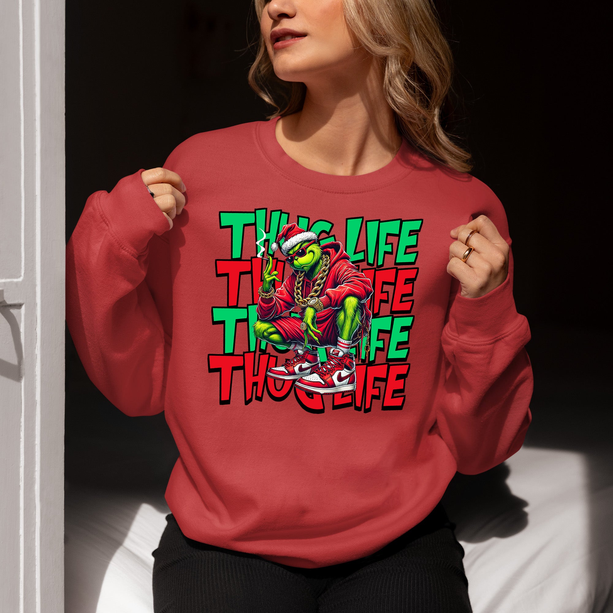 Christmas Thug Life x3 Graphic Artwork – Festive Holiday Humor for the Season Sweatshirt
