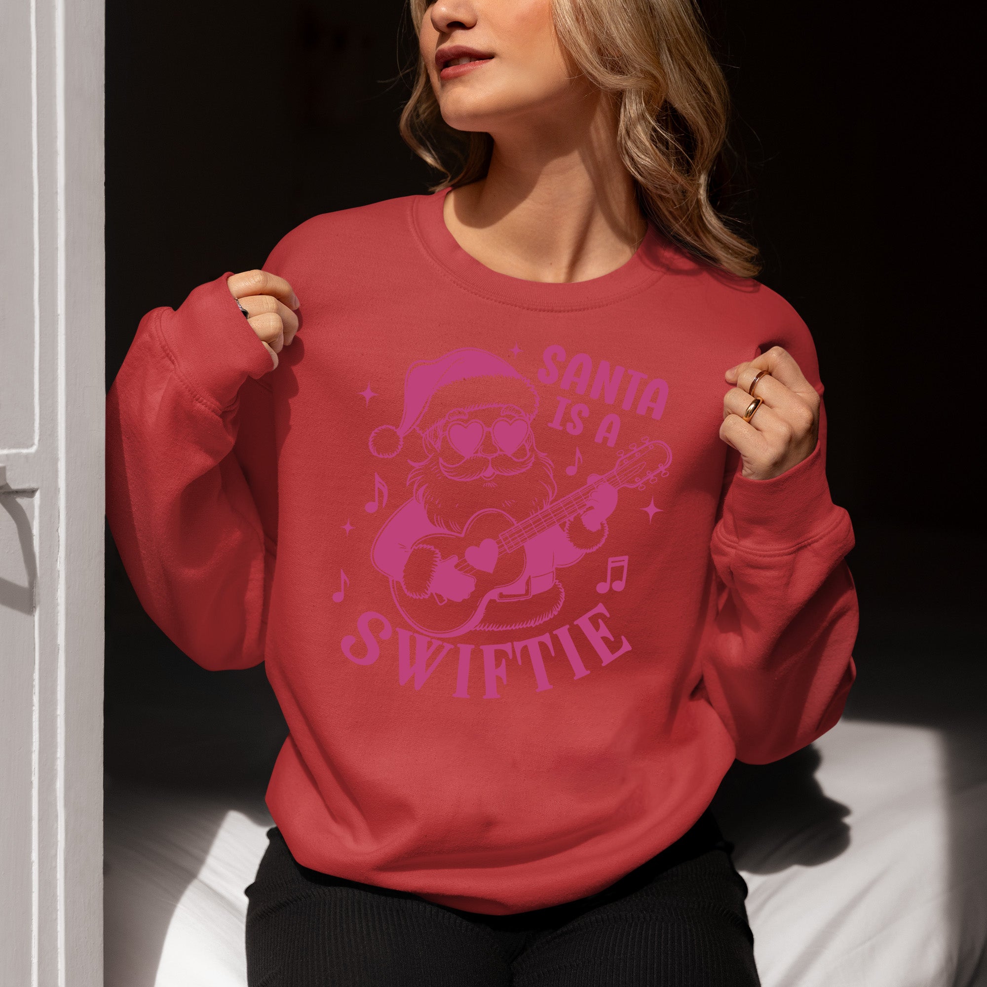 Santa is a Swiftie Christmas Gift Idea for Music Lovers - Festive Santa Theme, Holiday Joy Sweatshirt