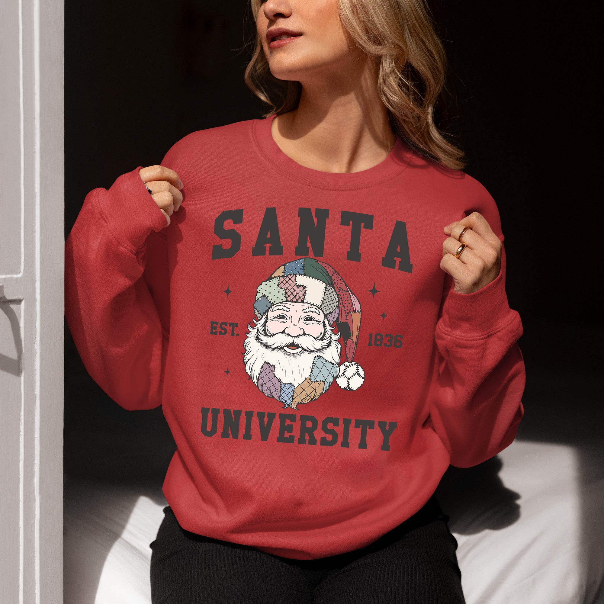 Santa University Christmas Collection, Santa Claus Gift, North Pole Education Theme, Festive Holiday Cheer Sweatshirt
