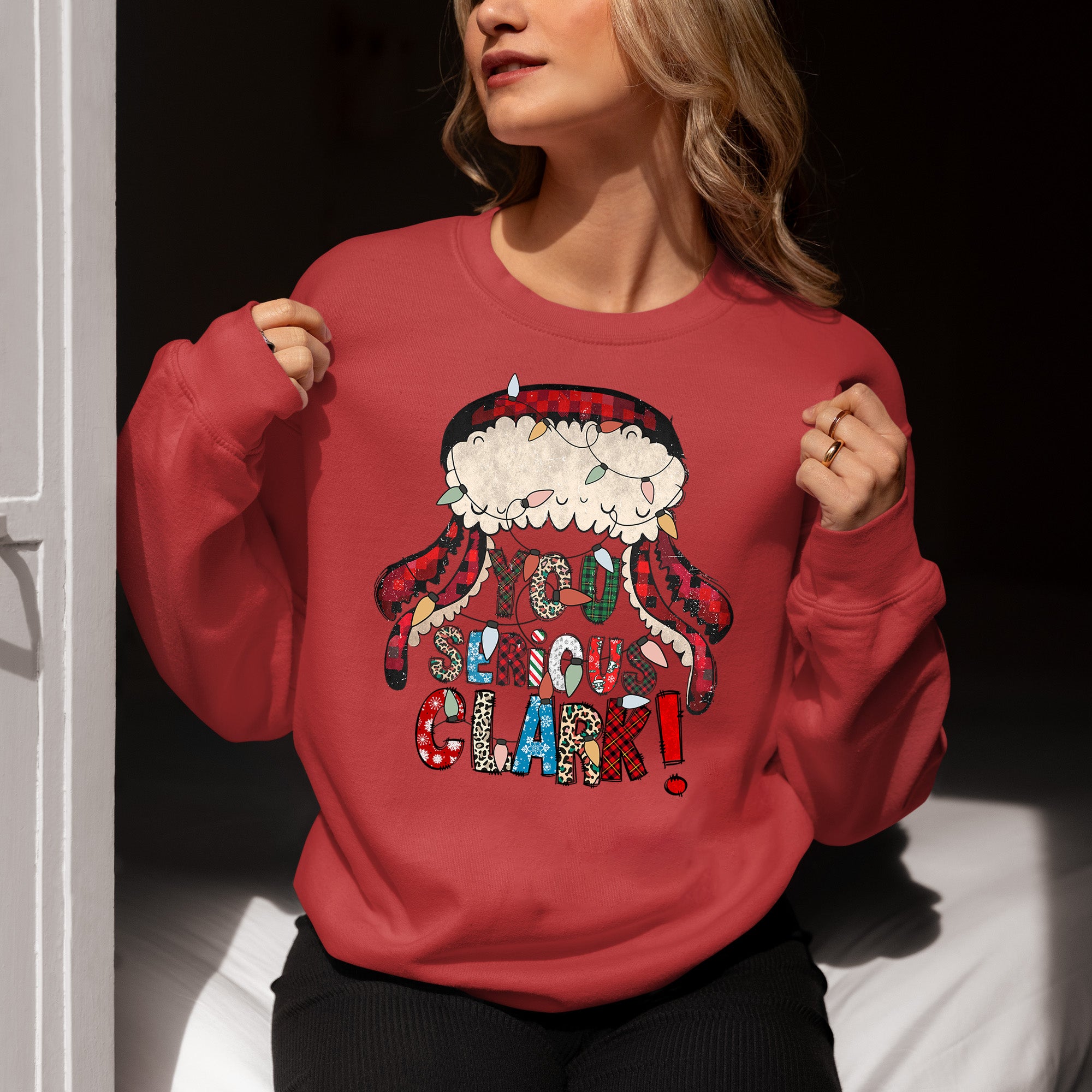 Whimsical Christmas motif for festive crafting, cozy holiday pattern, yuletide inspiration, handmade vibe, cheerful seasonal element Sweatshirt